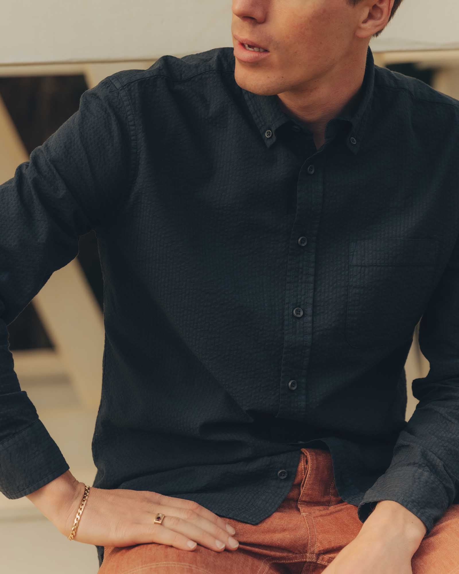 Dark Navy Seersucker Jack F59483