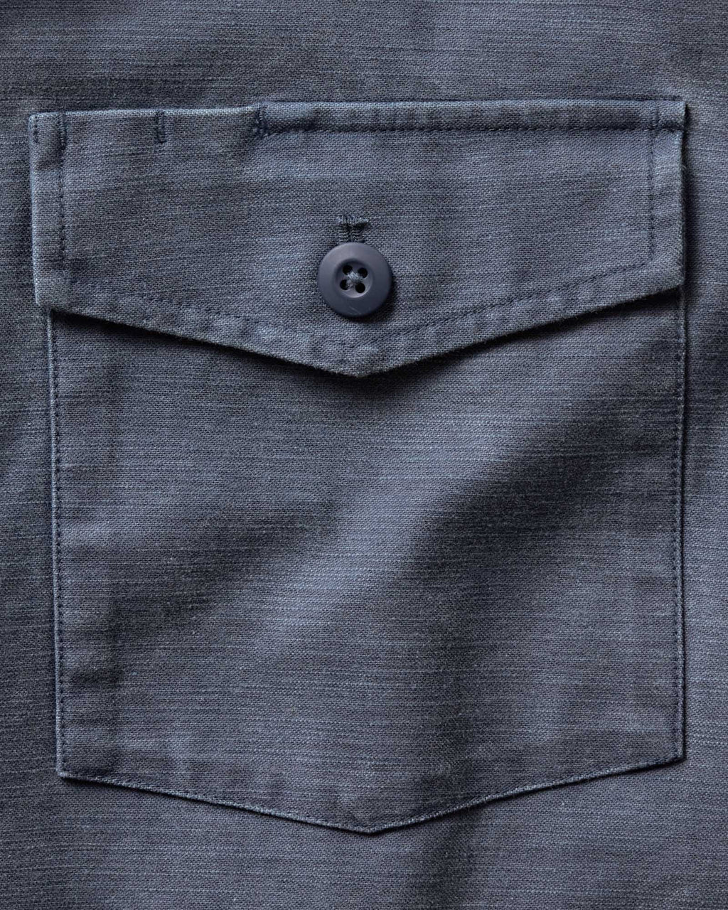 The Short Sleeve Surplus Shirt in Navy Reverse Sateen