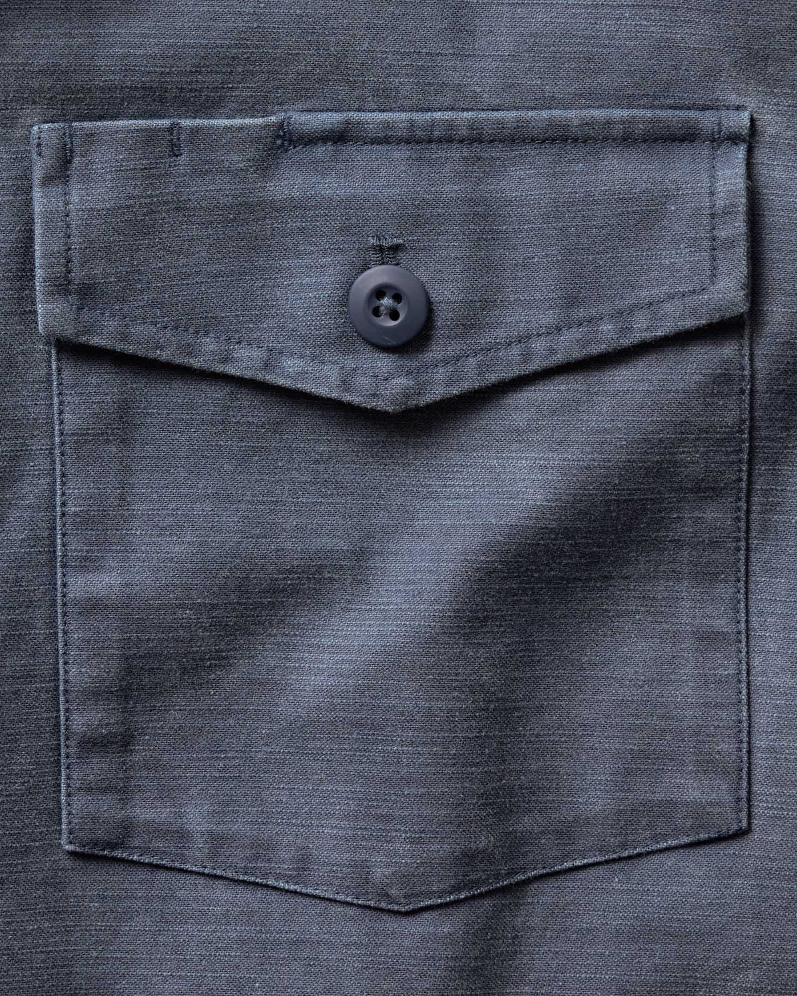 The Short Sleeve Surplus Shirt in Navy Reverse Sateen