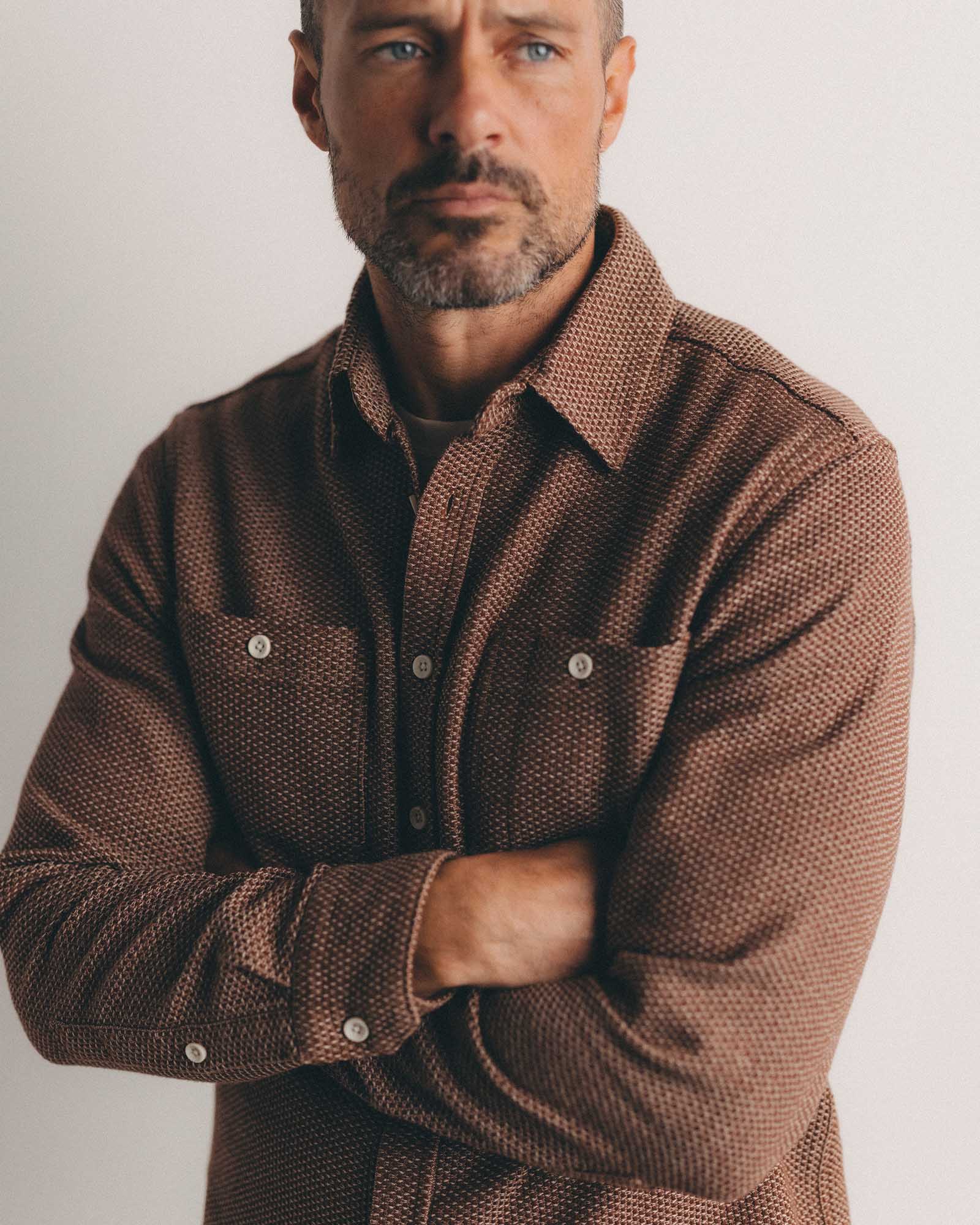 Utility Shirt in Brick Sashiko I4234
