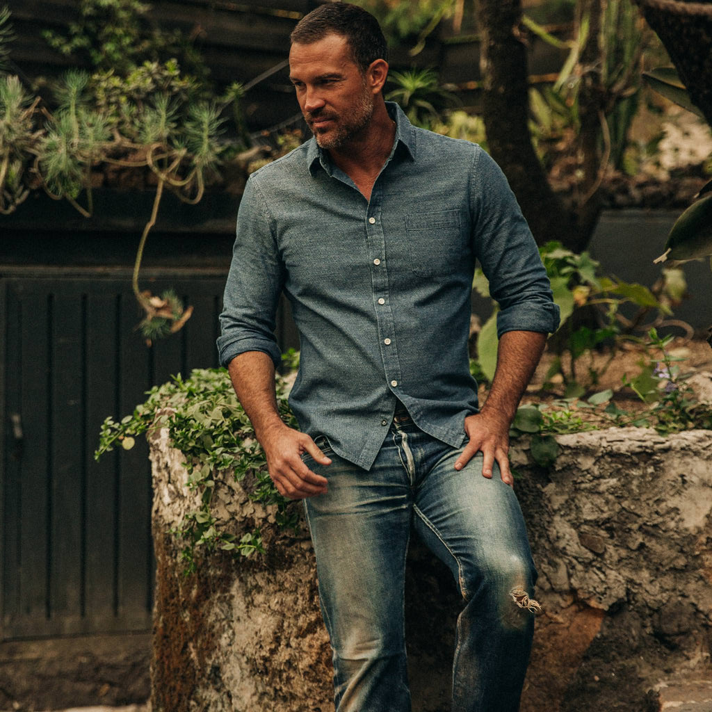 The California in Washed Indigo Crepe