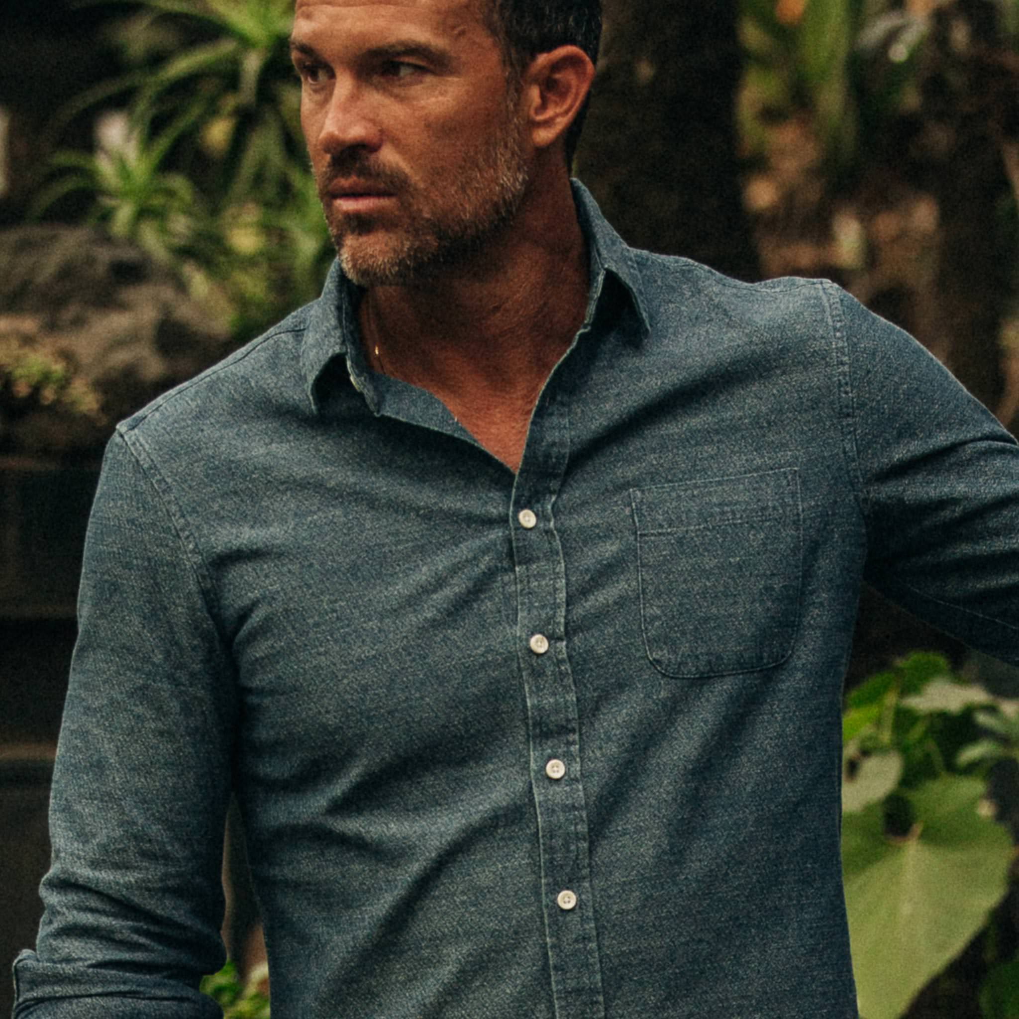 The California in Washed Indigo Crepe