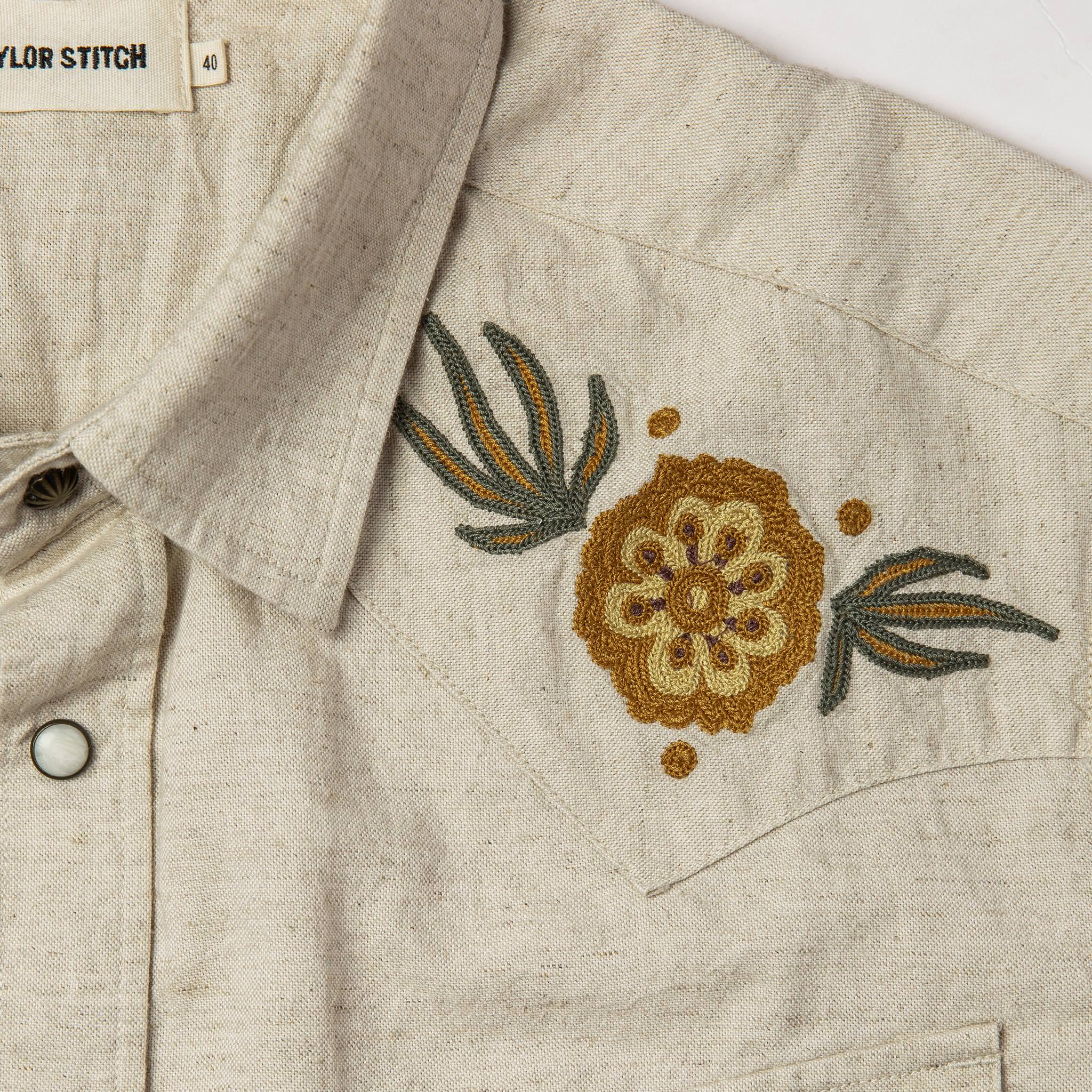 Embroidered Short Sleeve Western Shirt H595