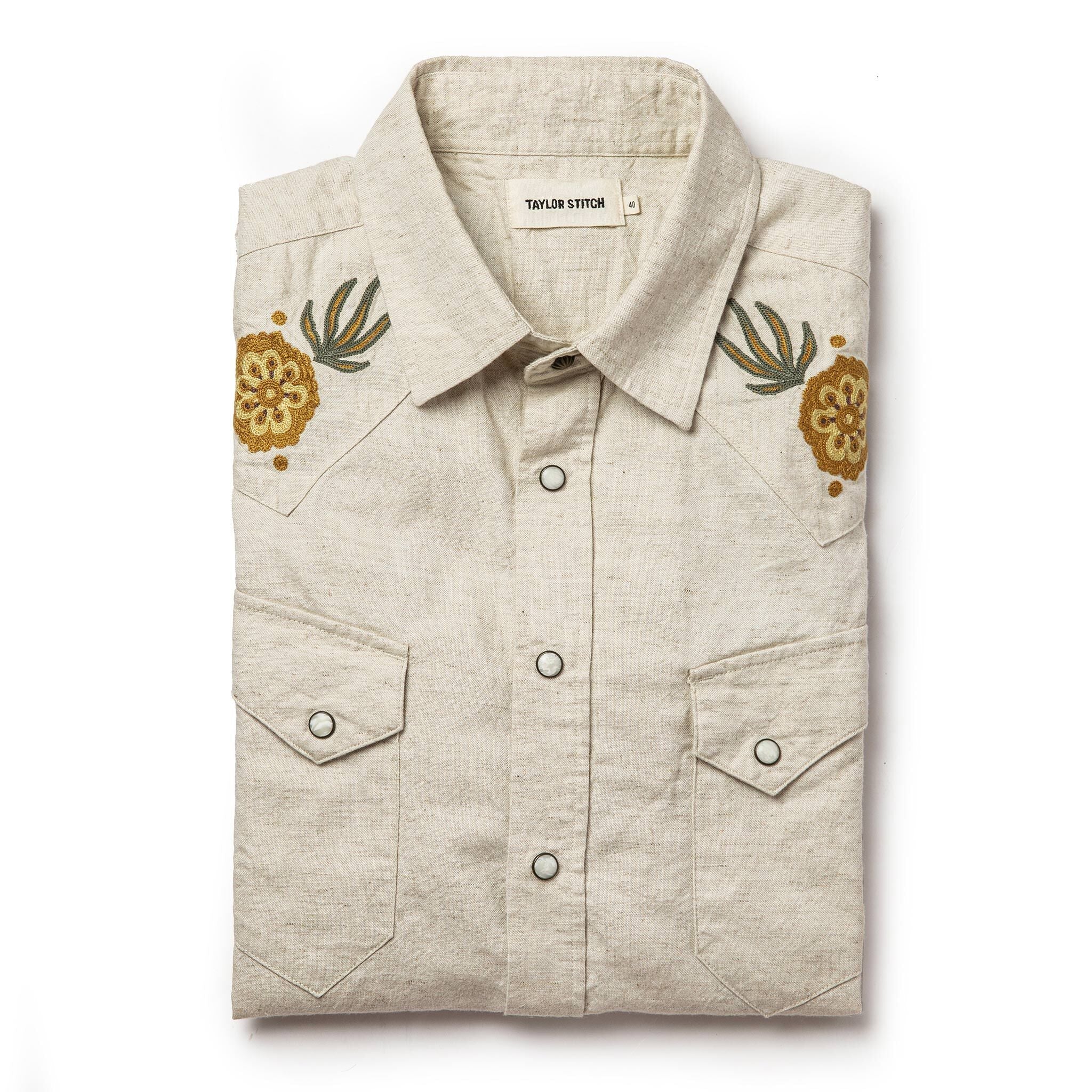 Embroidered Short Sleeve Western Shirt H595