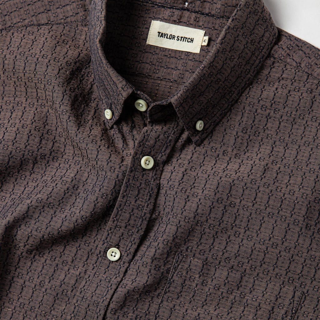 Short Sleeve Jack in Cocoa Dobby C35242