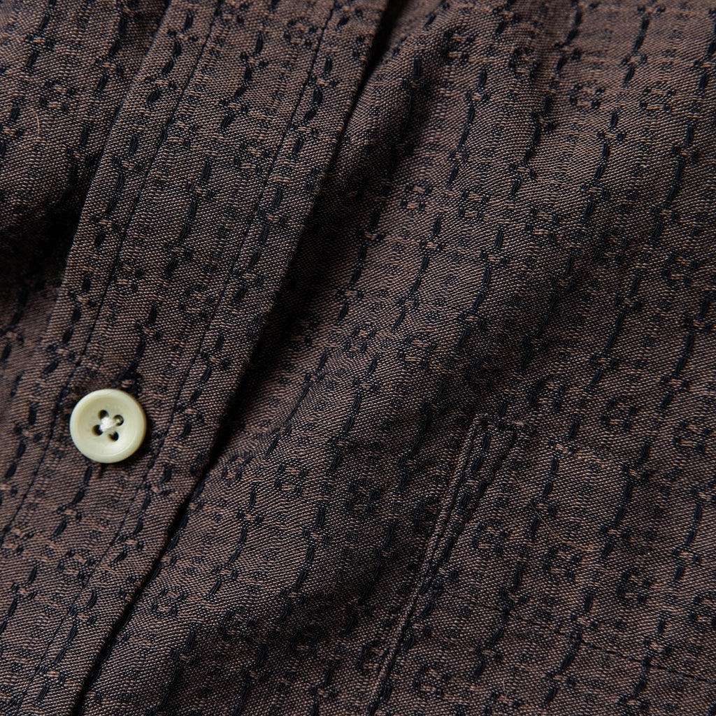 Short Sleeve Jack in Cocoa Dobby C35242
