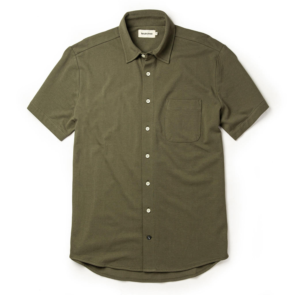 Olive Pique Short Sleeve Shirt W8240