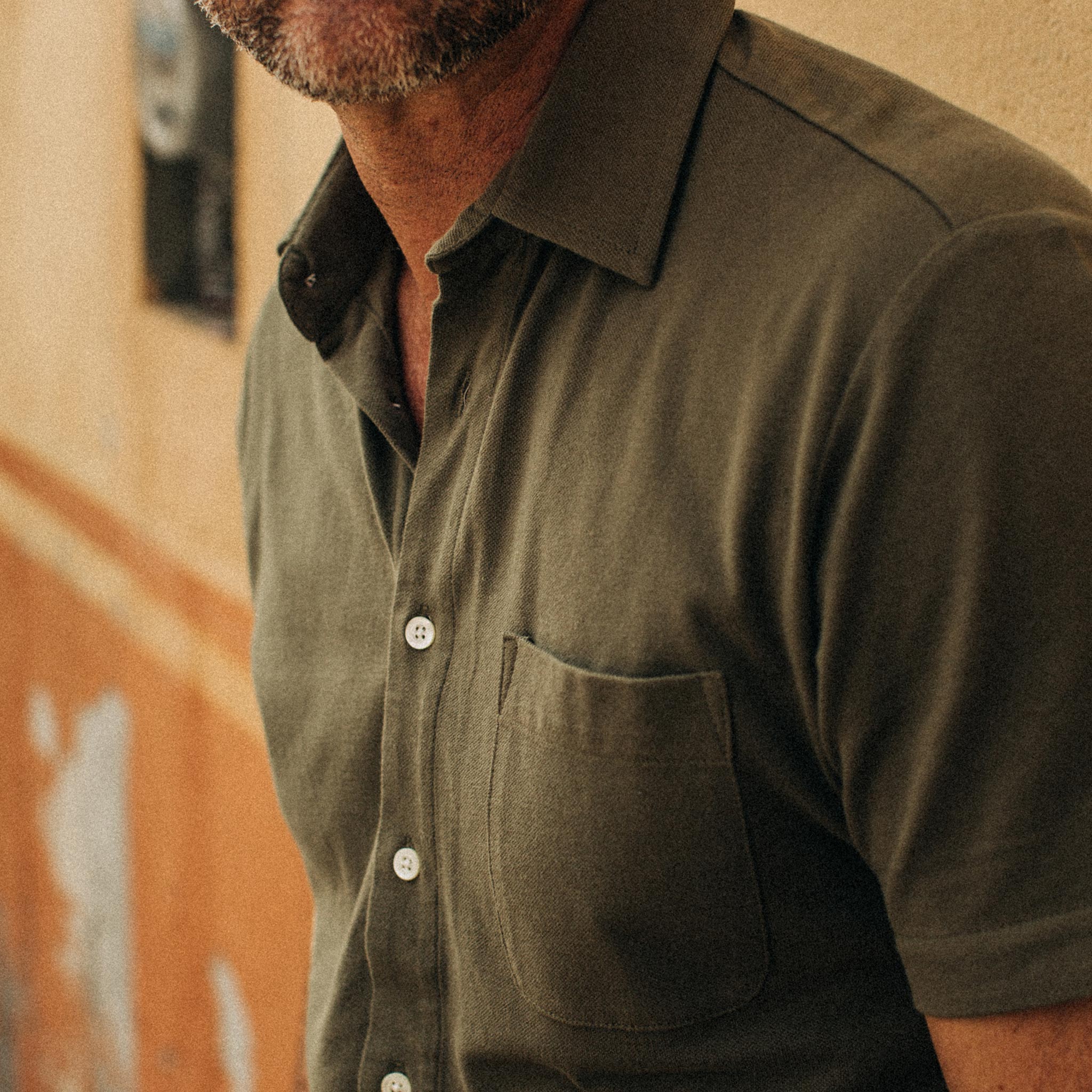 Olive Pique Short Sleeve Shirt W8240