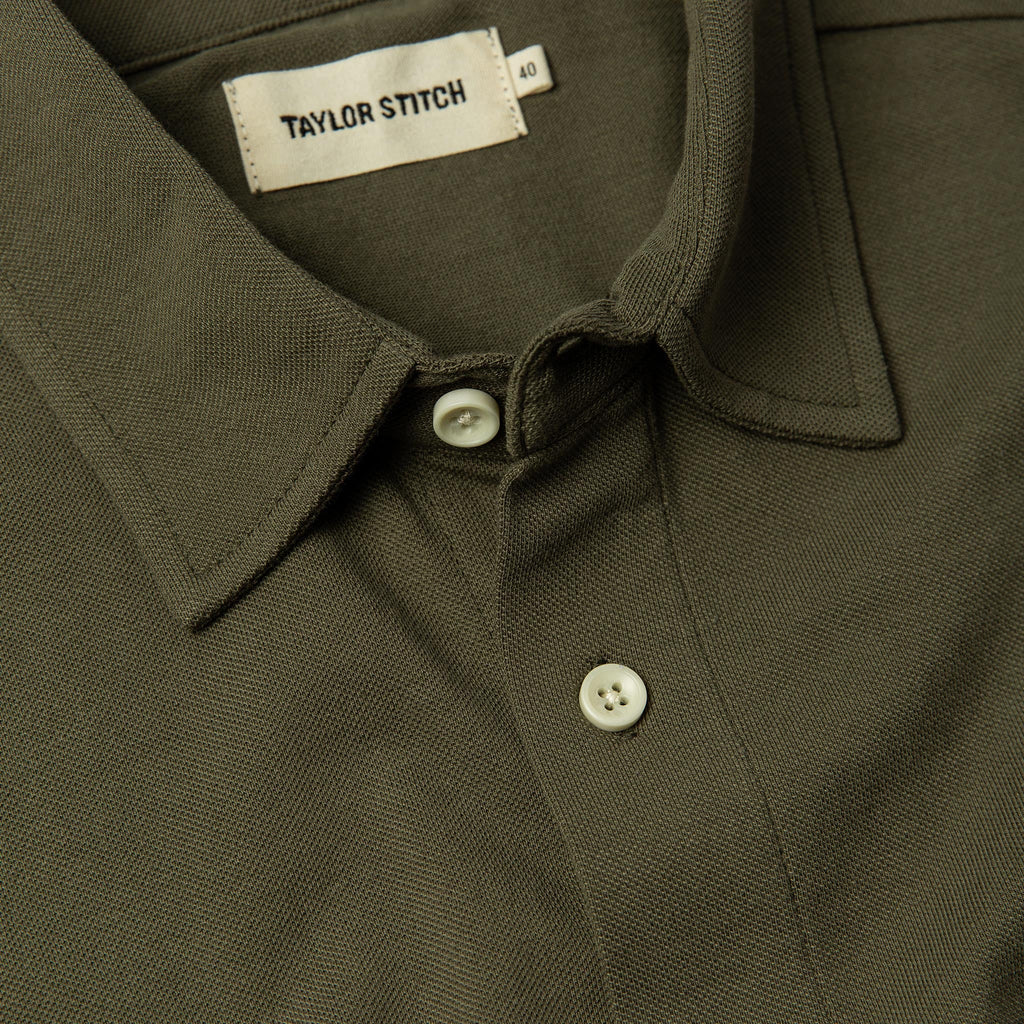 Olive Pique Short Sleeve Shirt W8240
