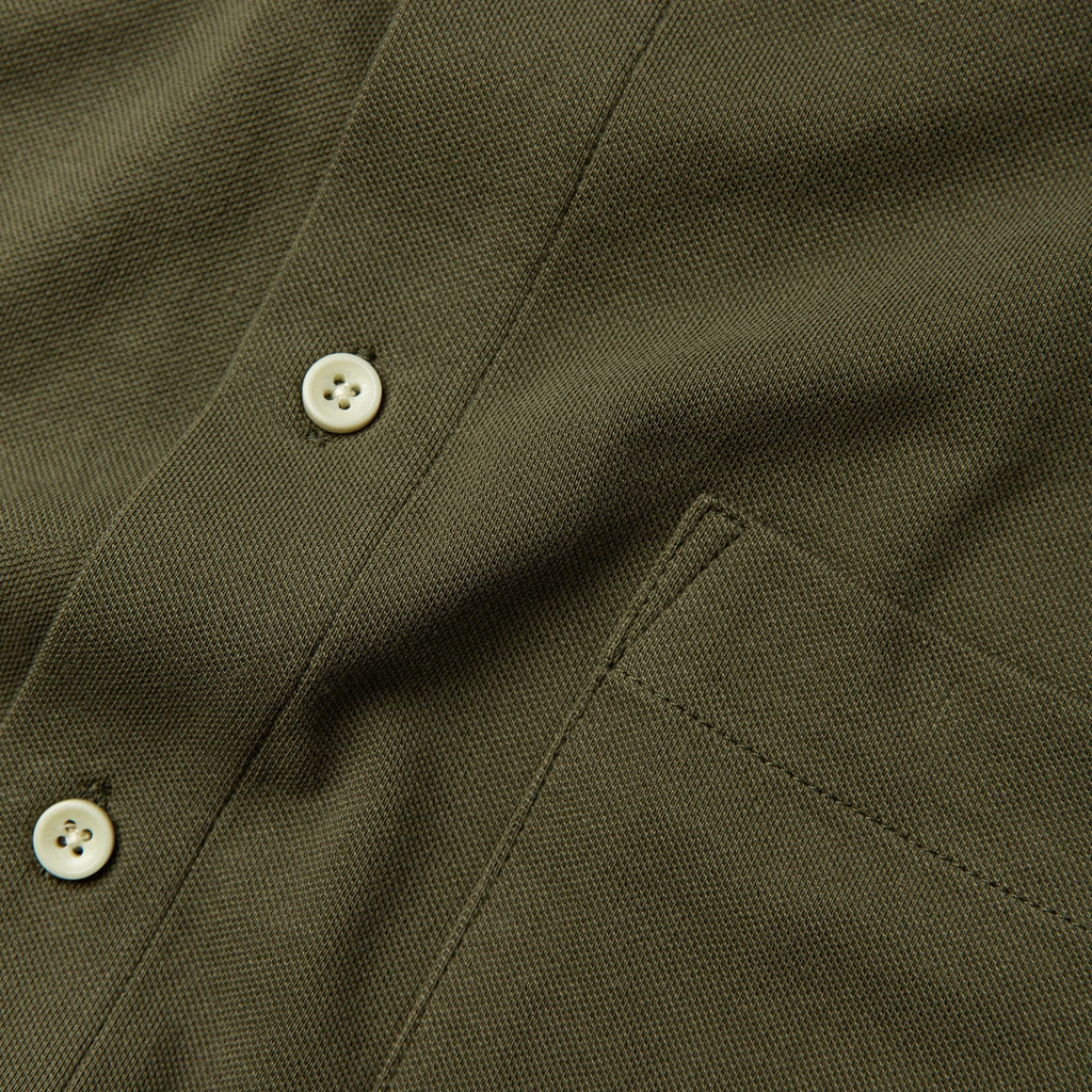 Olive Pique Short Sleeve Shirt W8240