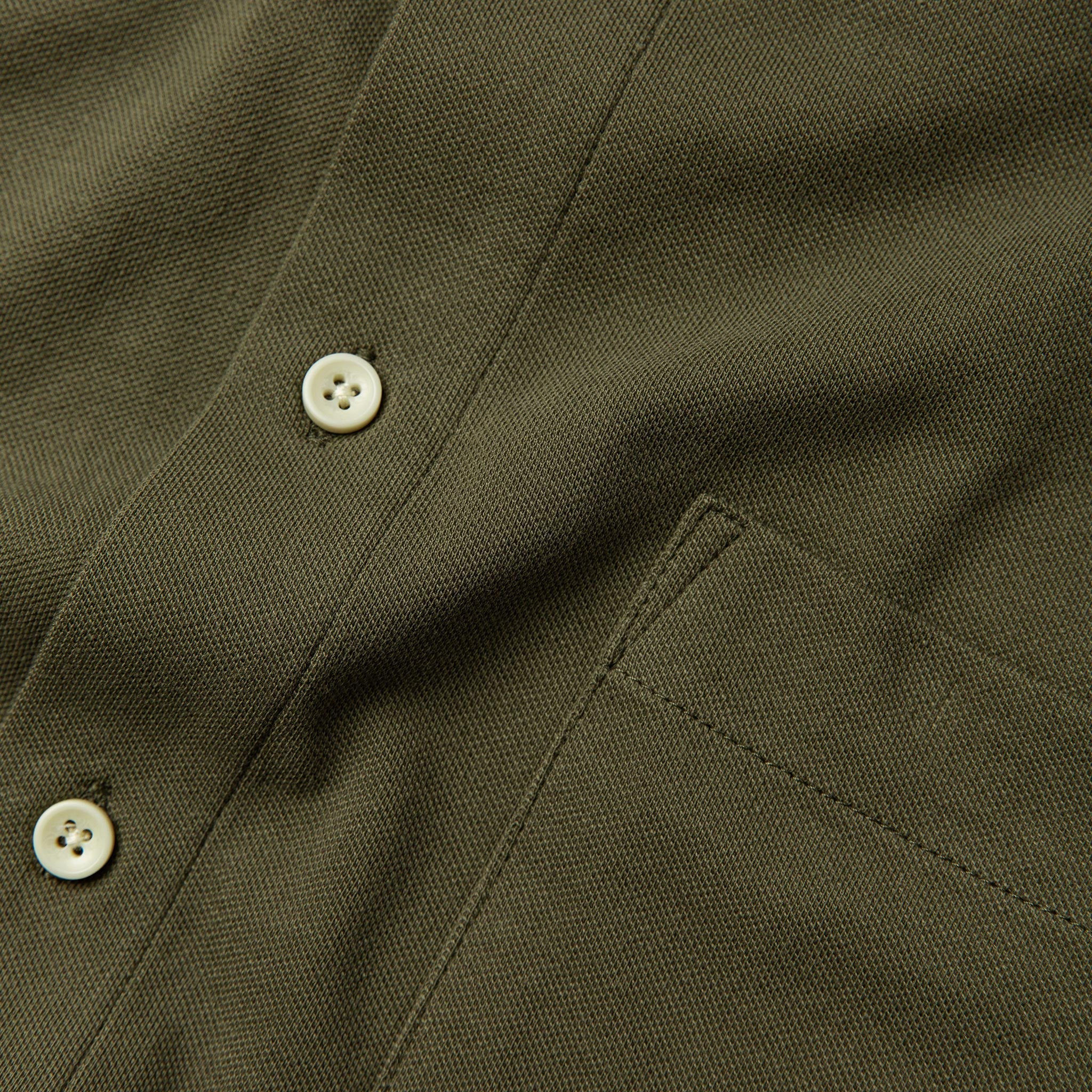 Olive Pique Short Sleeve Shirt W8240