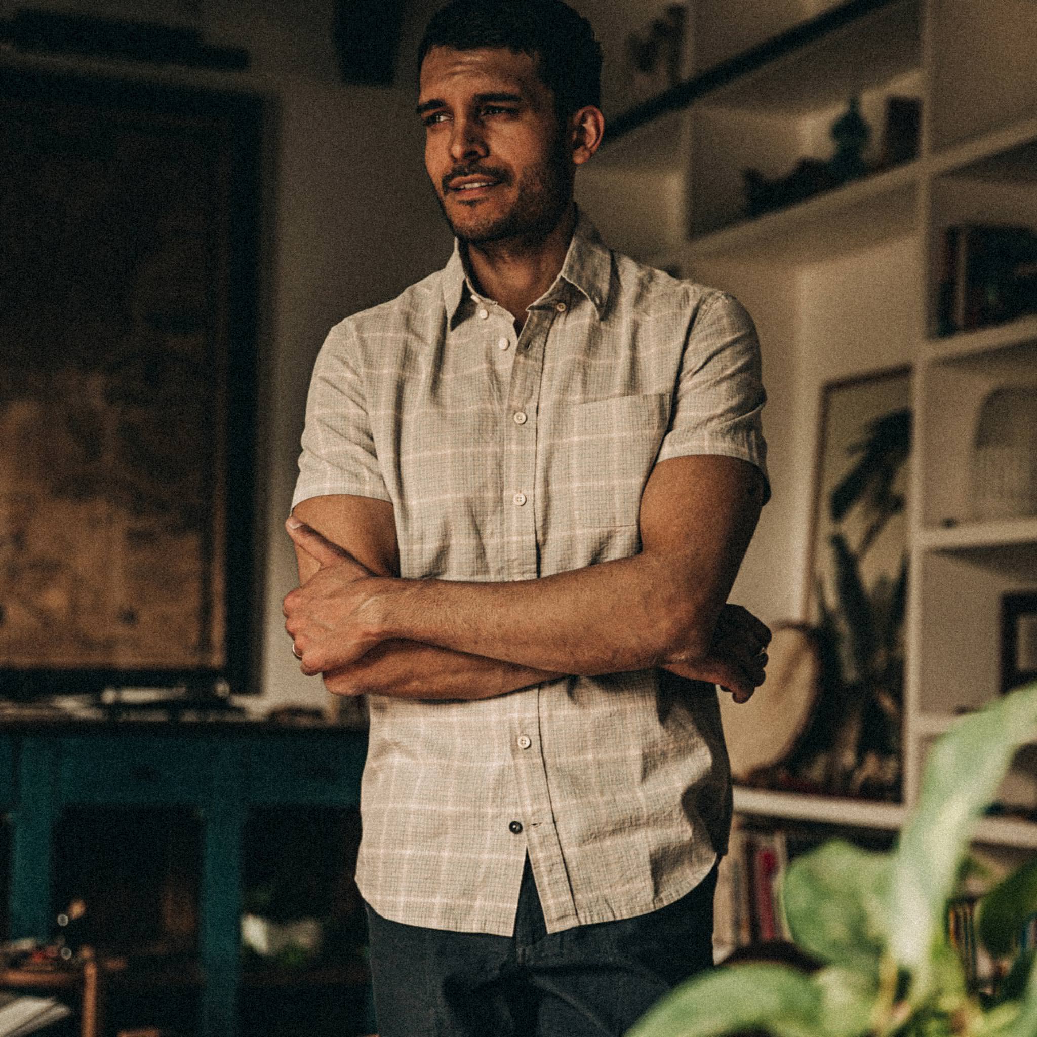 Short Sleeve Jack in Ash Madras K512