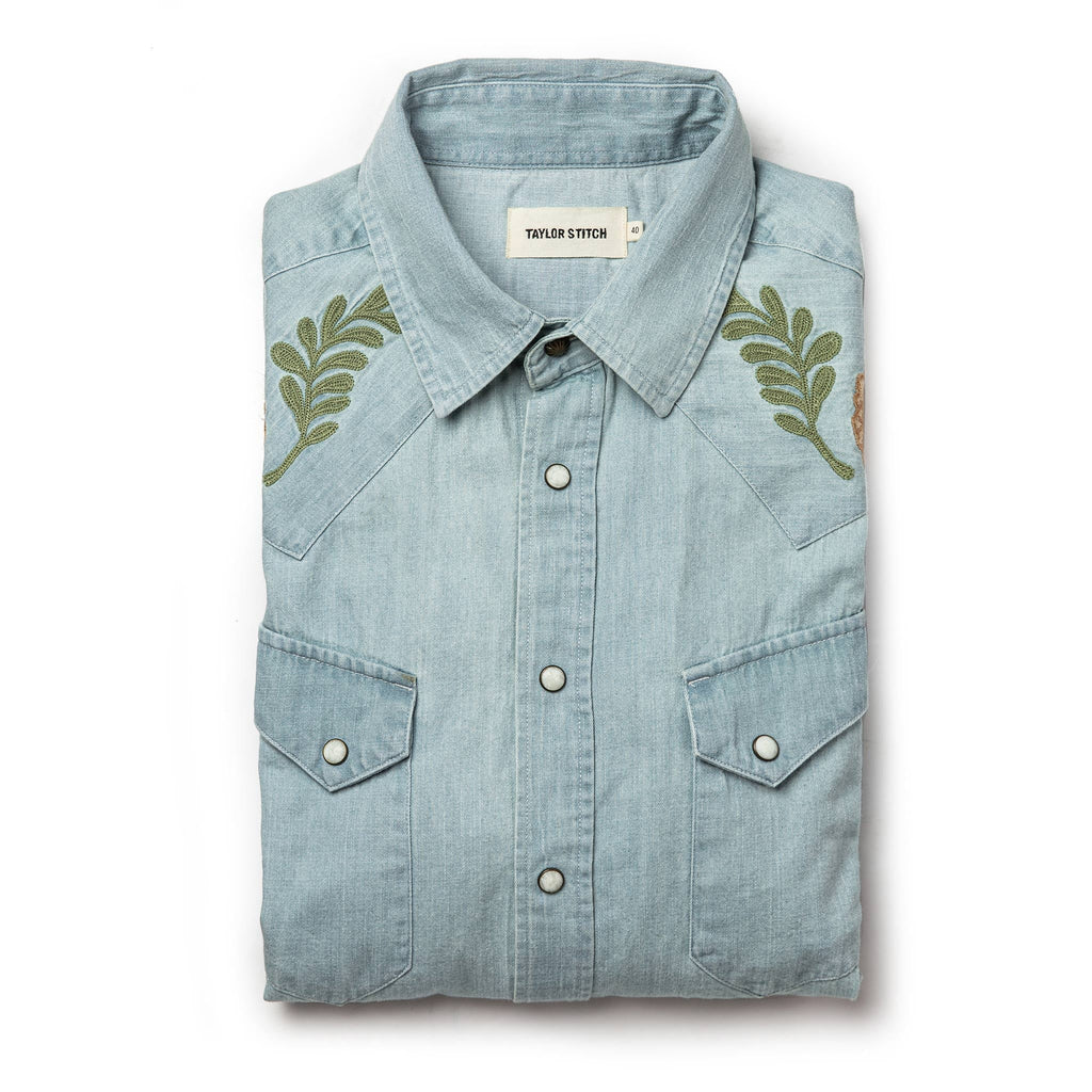 Washed Denim Western Shirt Y68542