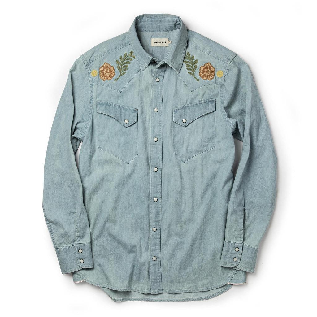 Washed Denim Western Shirt Y68542