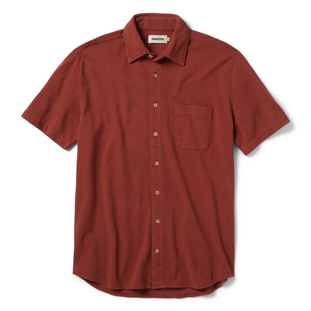 Red Clay Pique Short Sleeve Shirt T400333