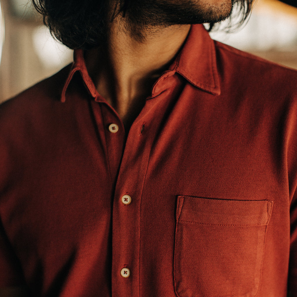 Red Clay Pique Short Sleeve Shirt T400333