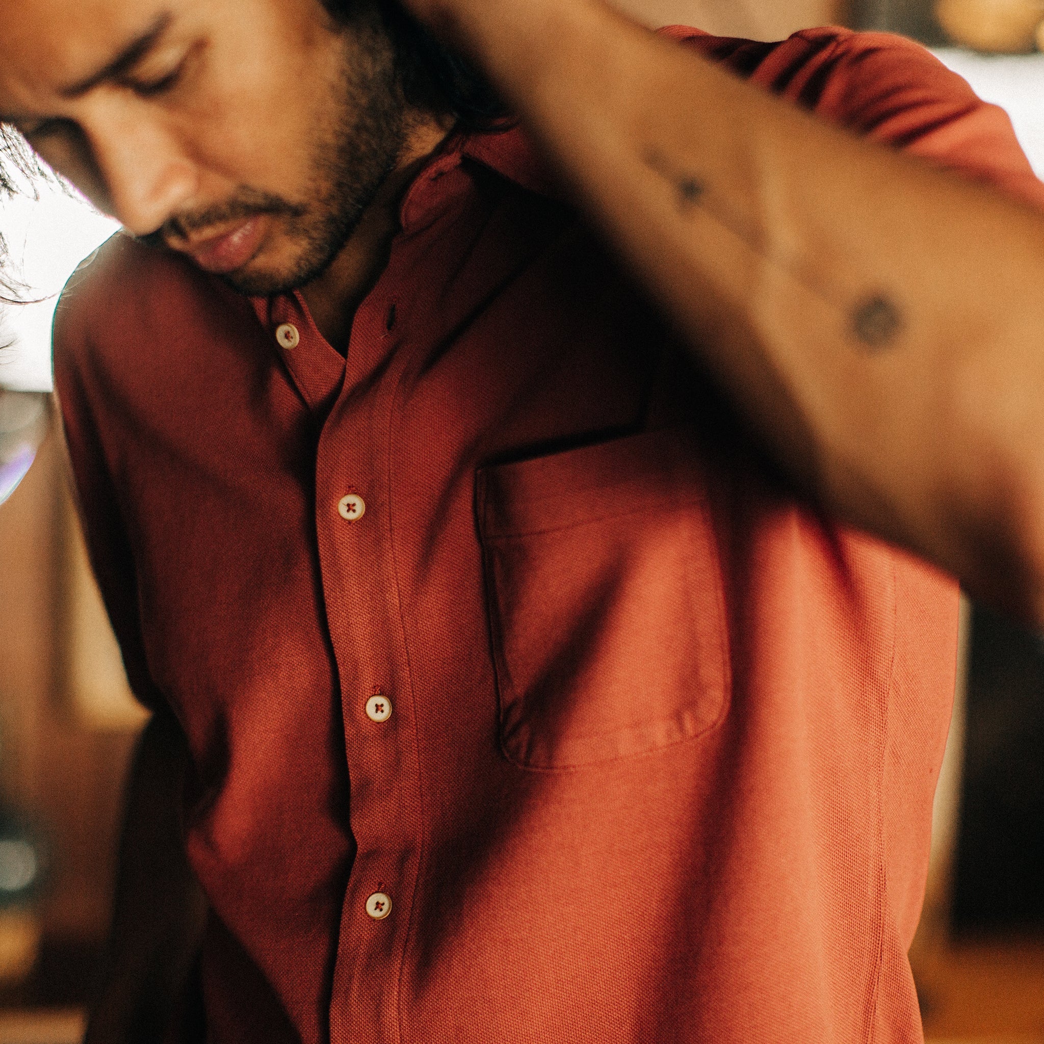 Red Clay Pique Short Sleeve Shirt T400333