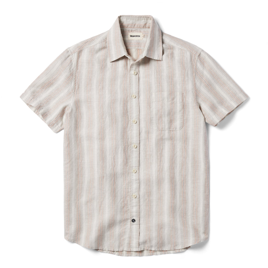Dusty Rose Stripe Short Sleeve Shirt X1181