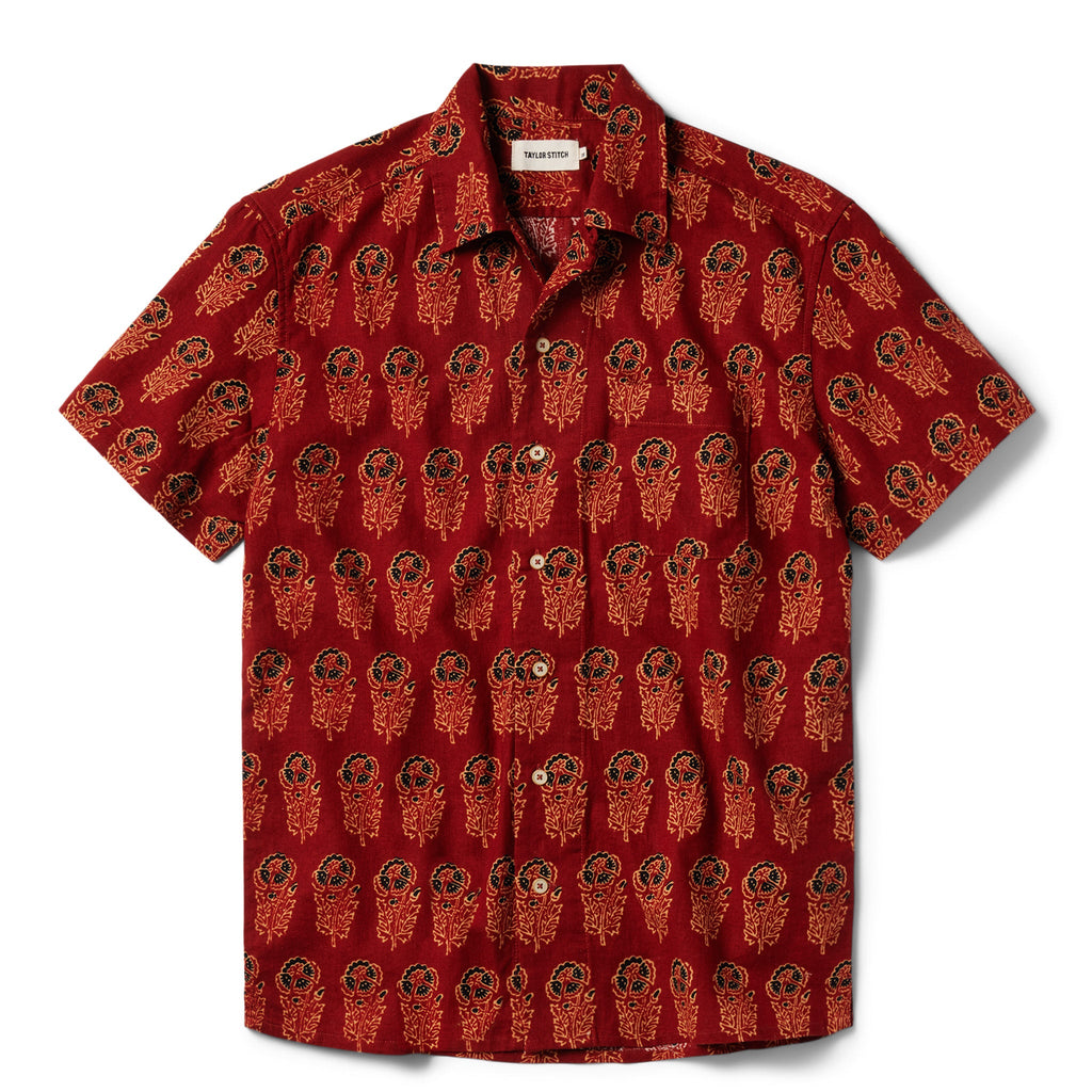 Rust Floral Short Sleeve Shirt O2428