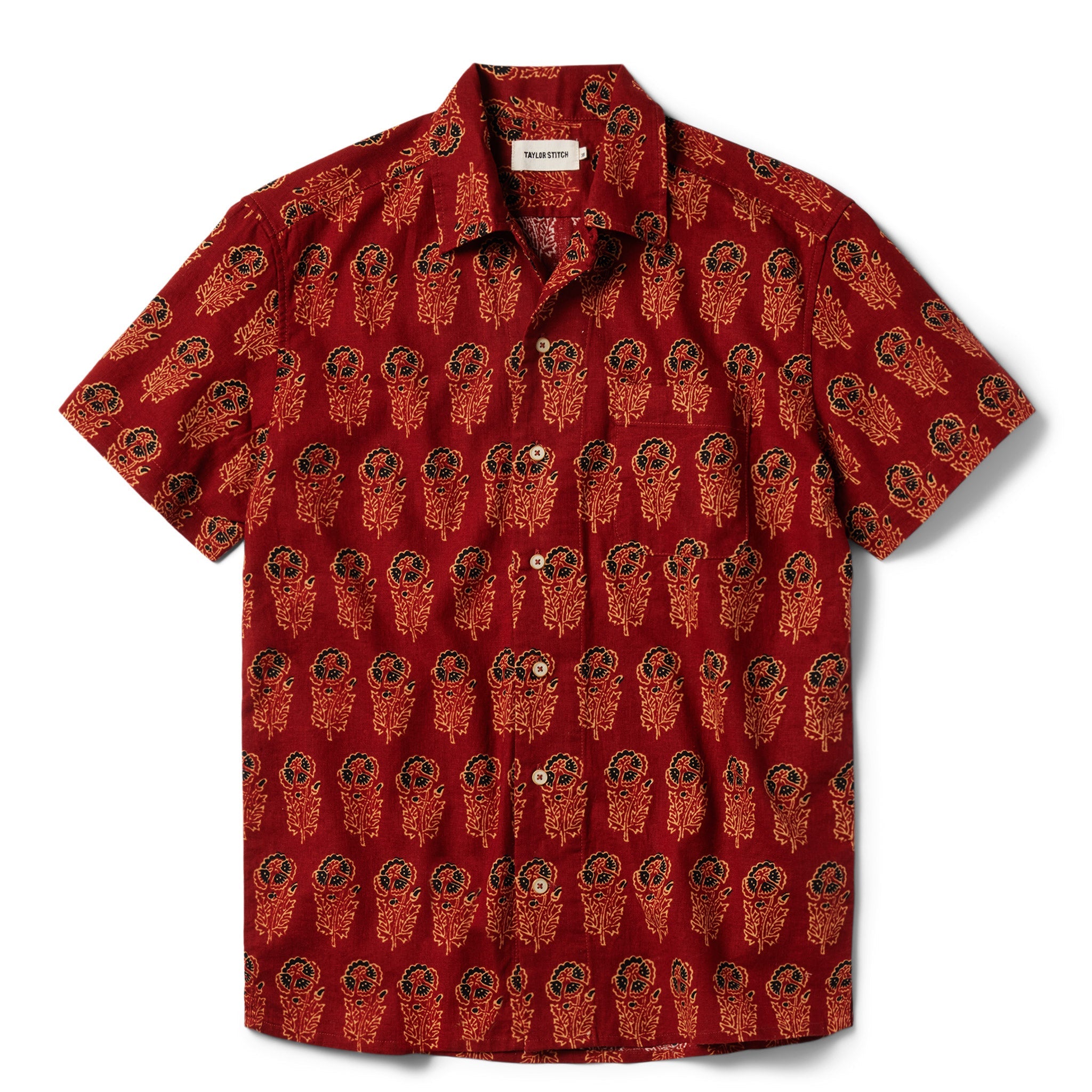 Rust Floral Short Sleeve Shirt O2428