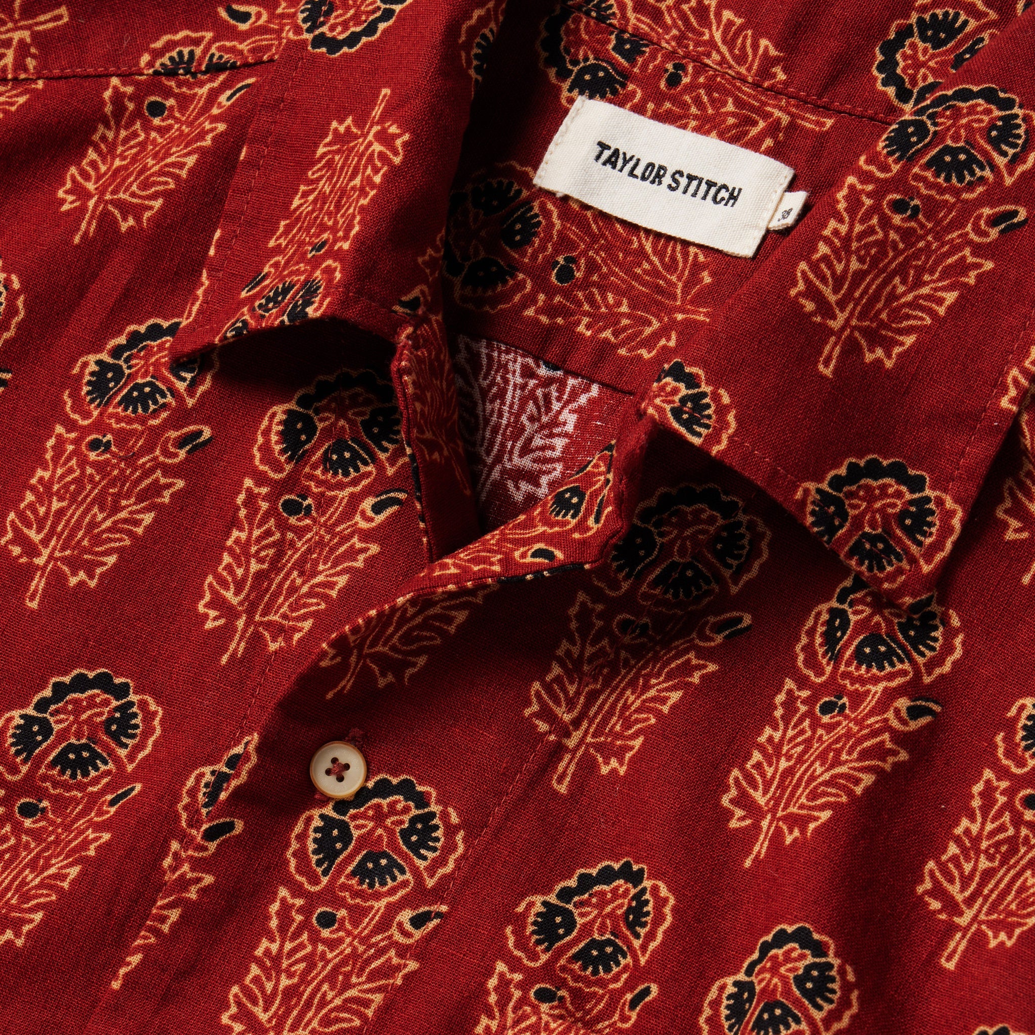 Rust Floral Short Sleeve Shirt O2428