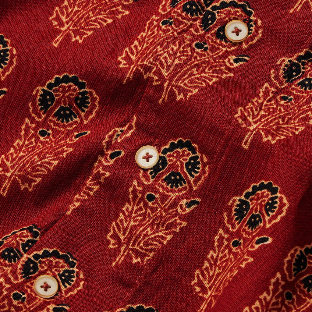 Rust Floral Short Sleeve Shirt O2428