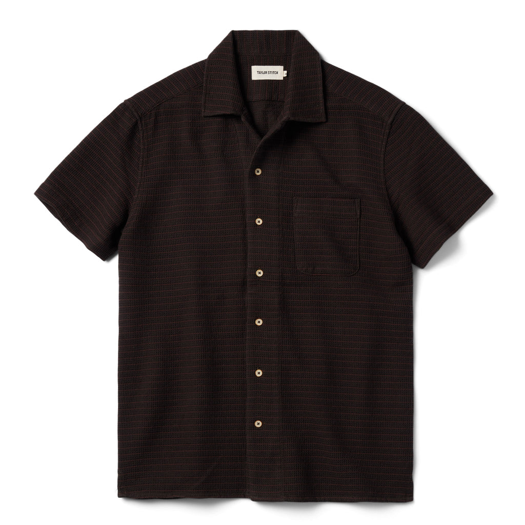 The Short Sleeve Hawthorne in Espresso Pickstitch Waffle