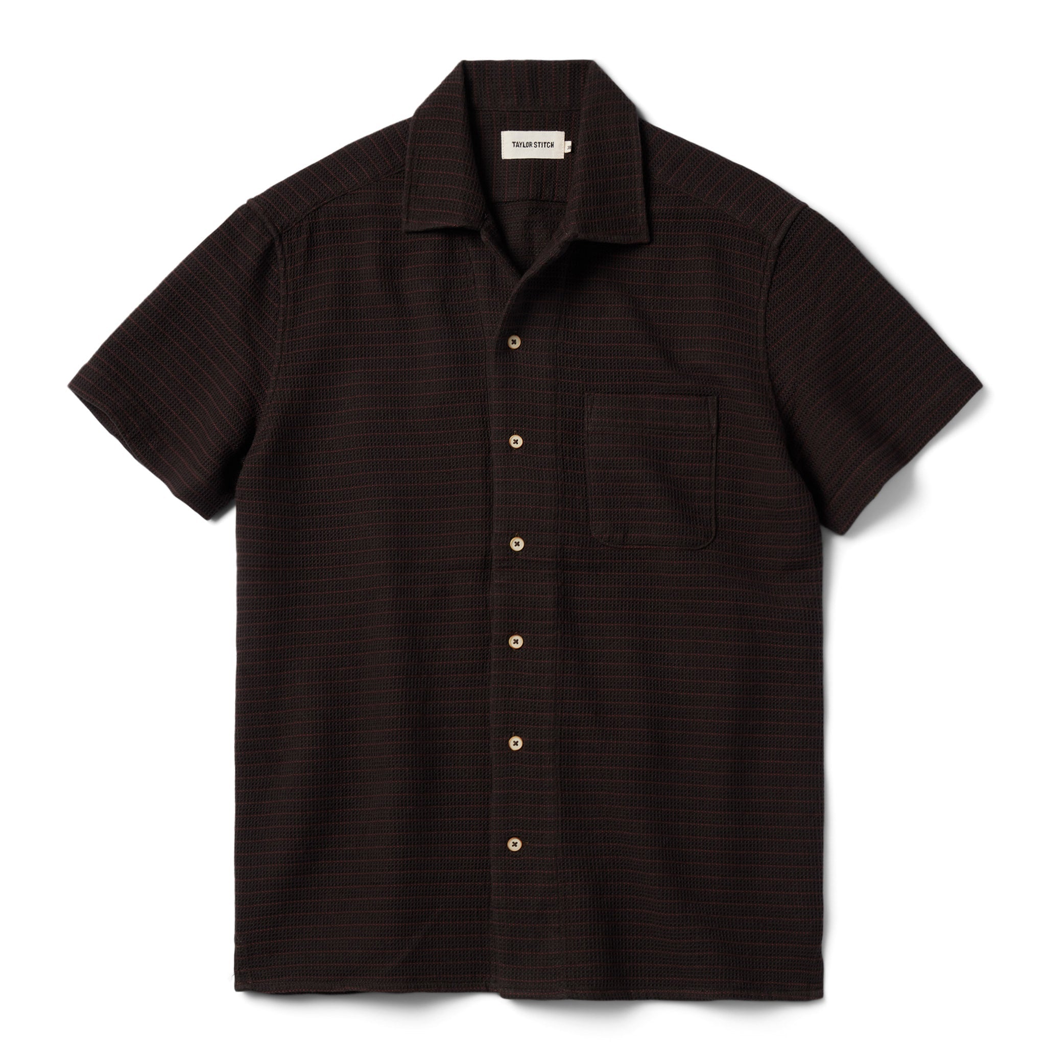 The Short Sleeve Hawthorne in Espresso Pickstitch Waffle