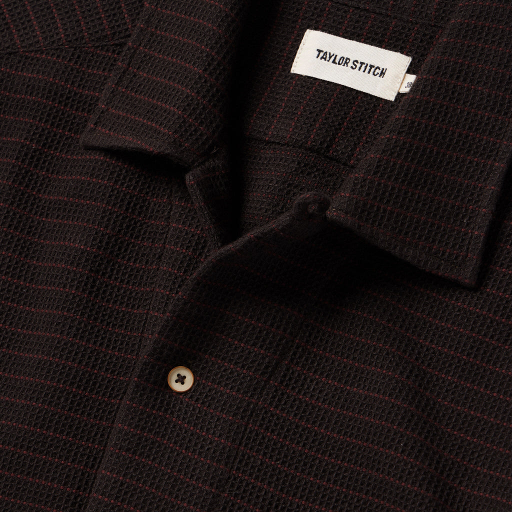 The Short Sleeve Hawthorne in Espresso Pickstitch Waffle
