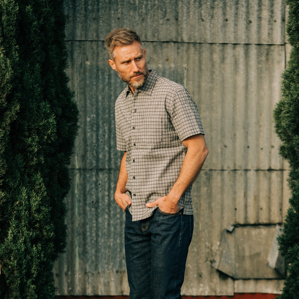 Navy Stripe Short Sleeve Shirt K4801