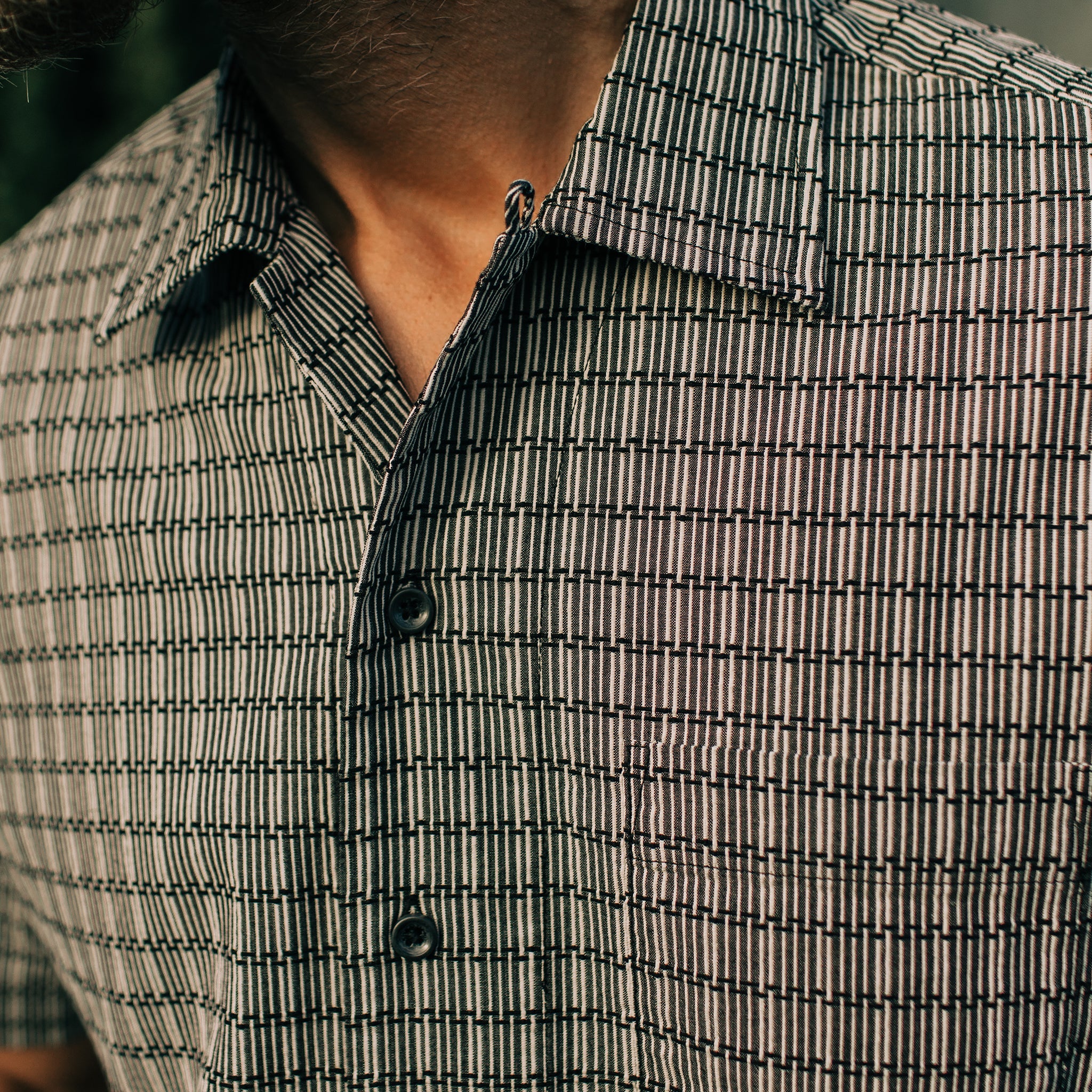 Navy Stripe Short Sleeve Shirt K4801