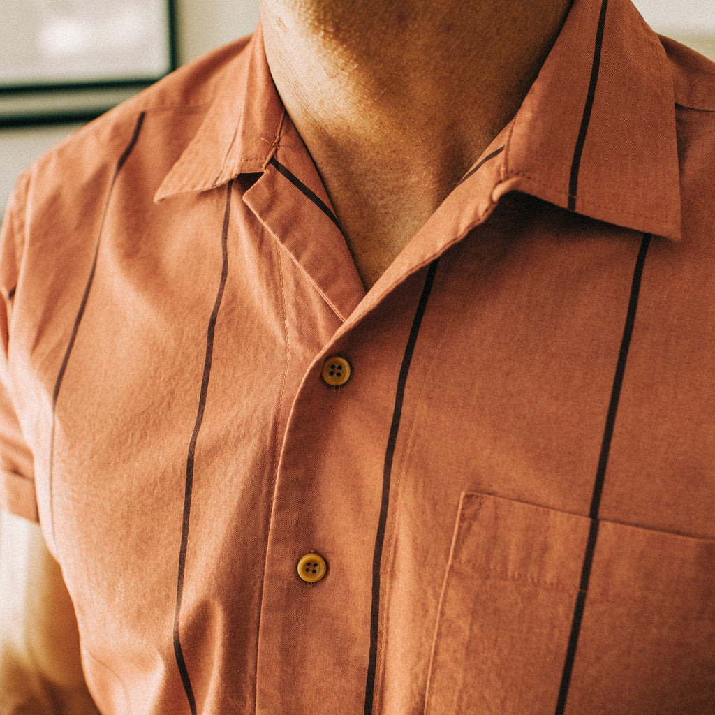 The Short Sleeve Hawthorne in Rust Stripe