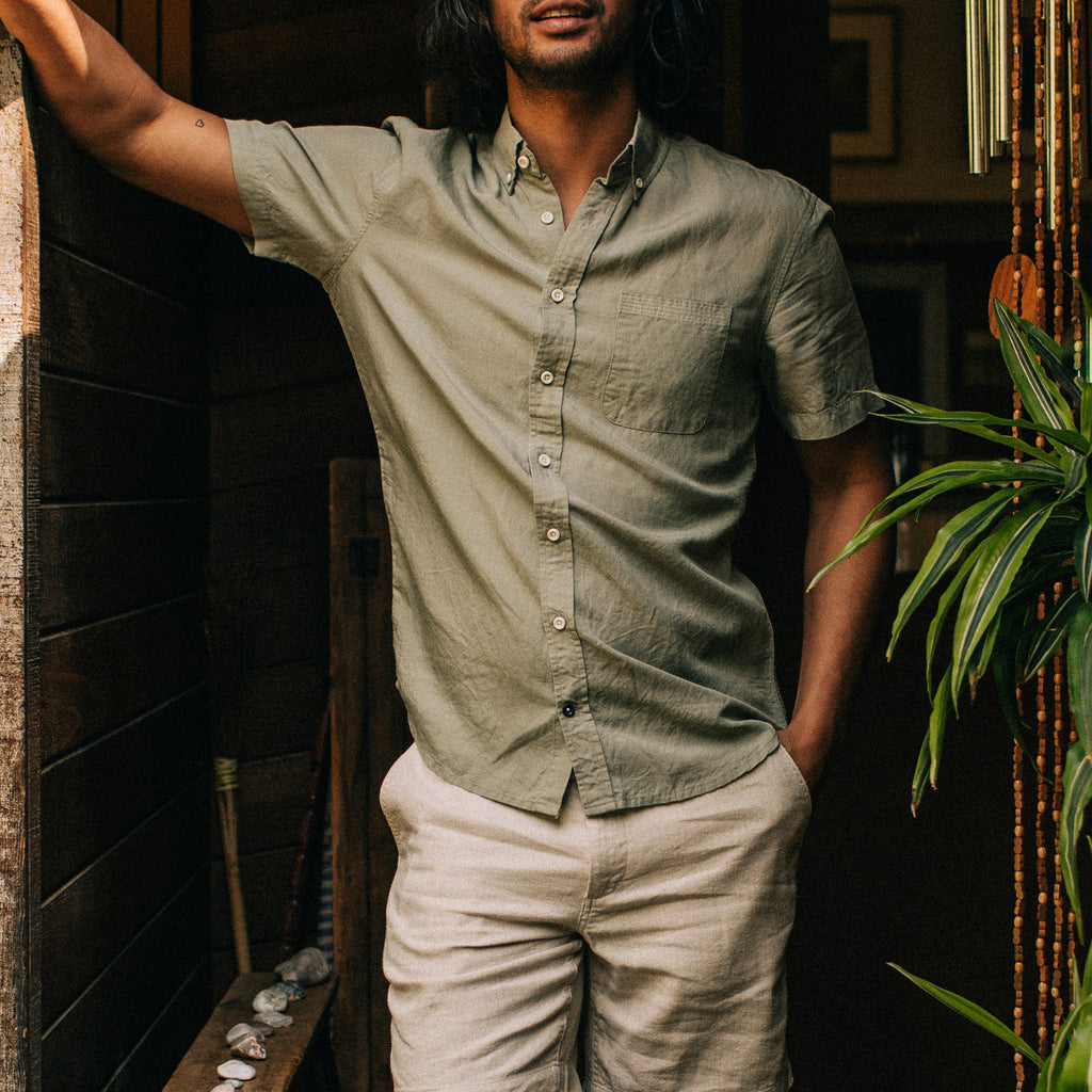 The Short Sleeve Jack in Sage and Natural