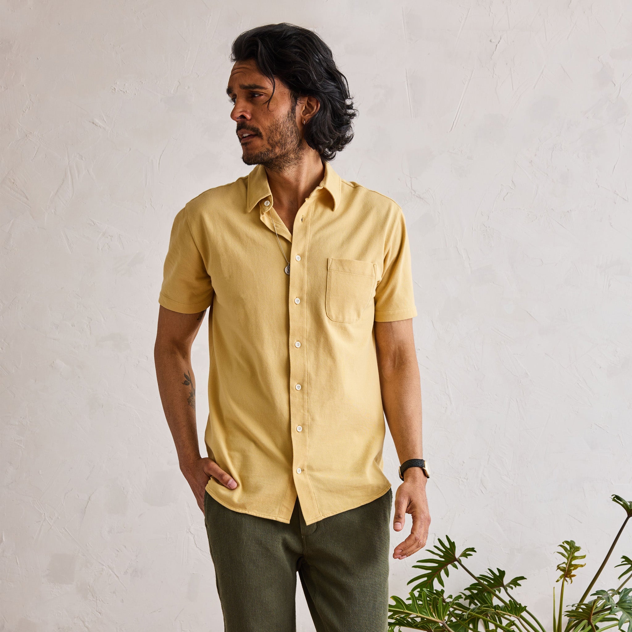 Oak Pique Short Sleeve Shirt A4021