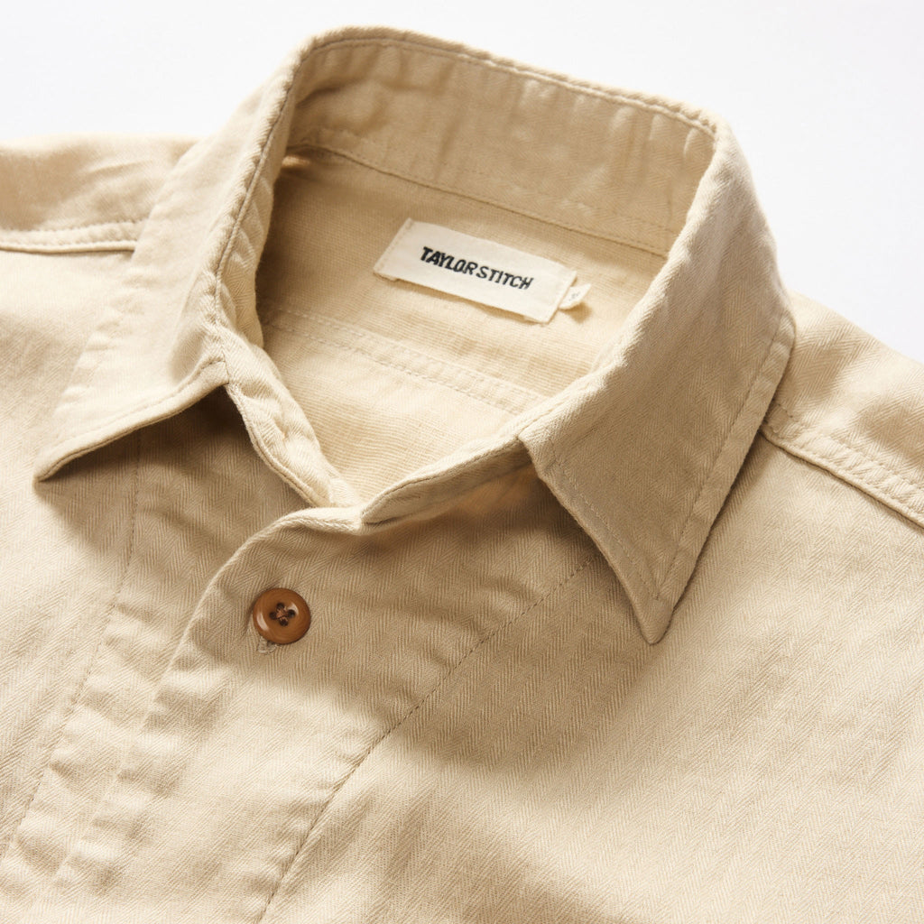 Officer Shirt in Dune Double Cloth A213725