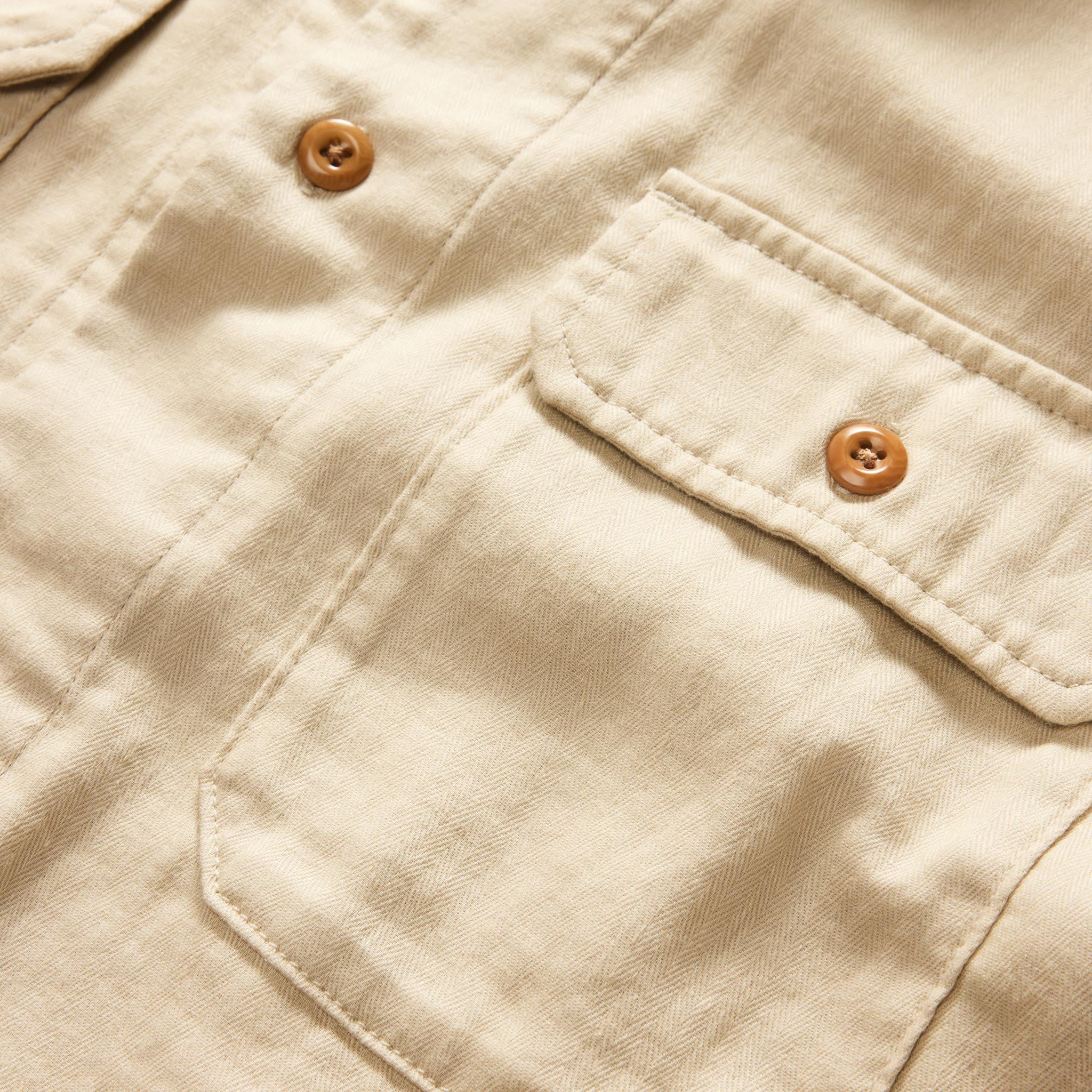 Officer Shirt in Dune Double Cloth A213725