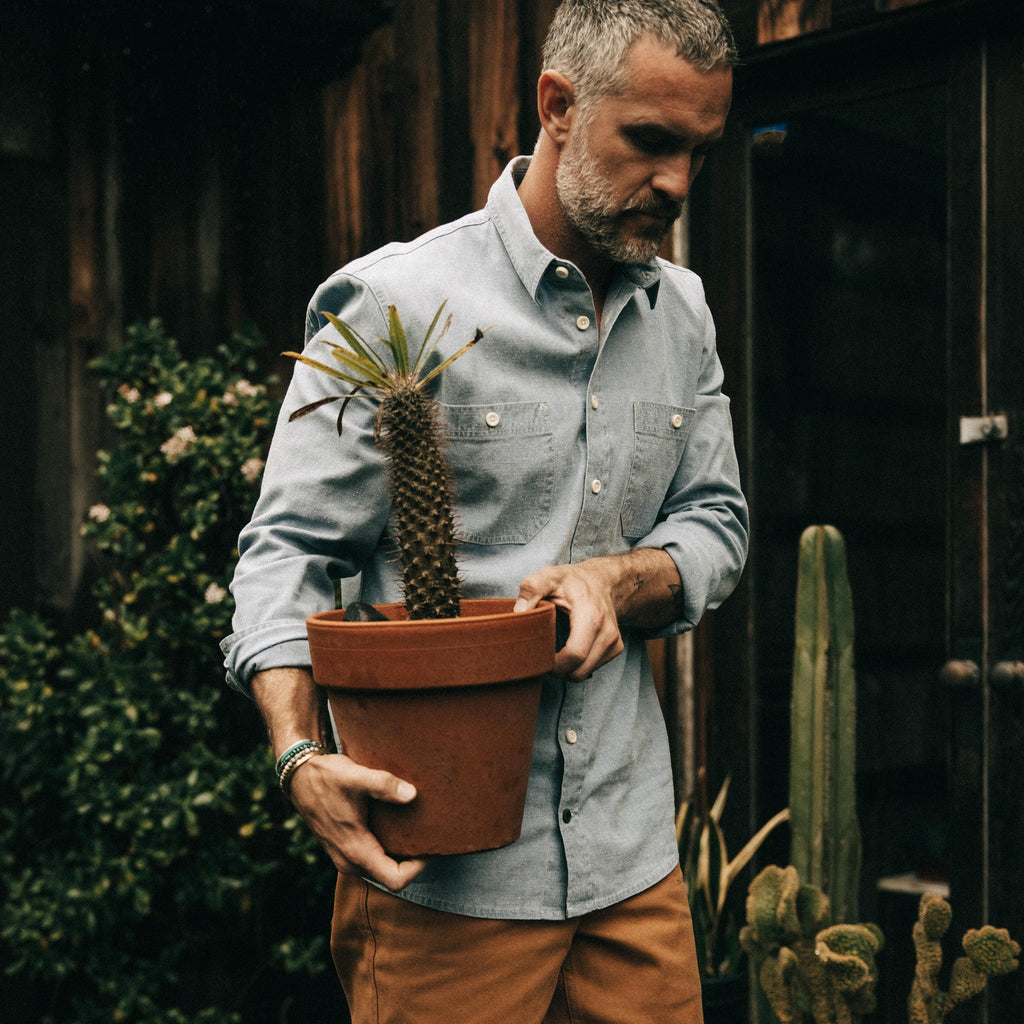 The Utility Shirt in Washed Indigo Boss Duck