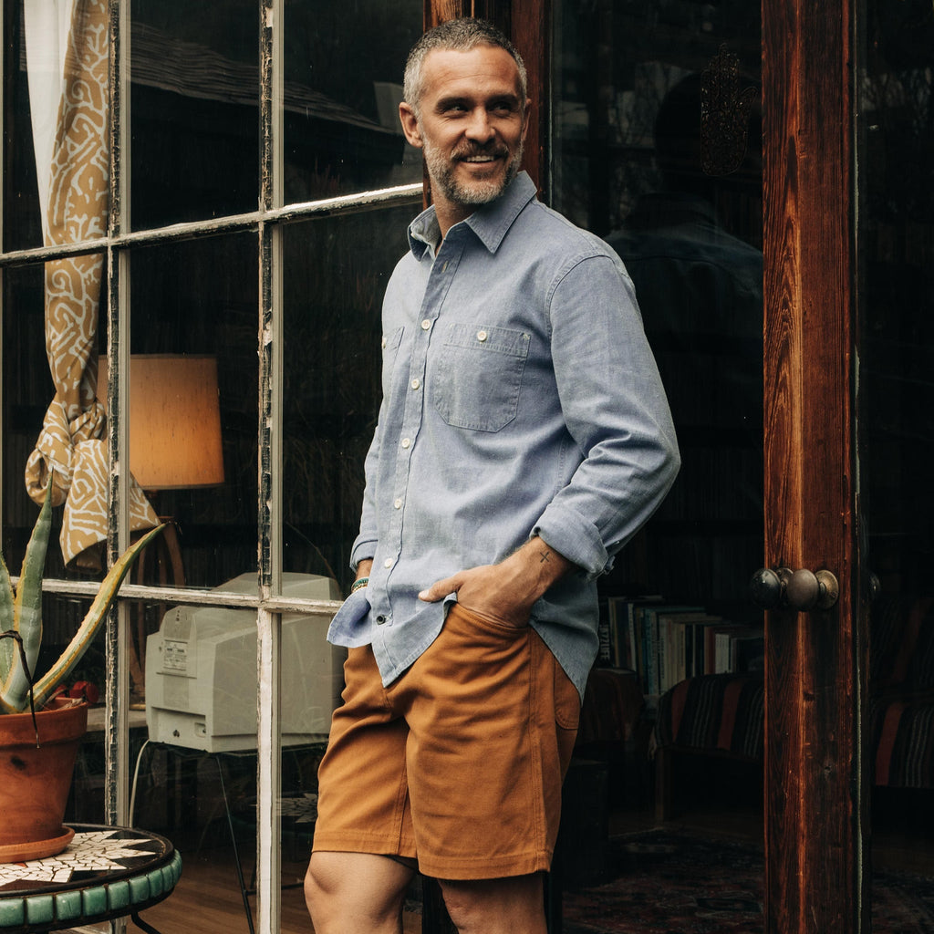 The Utility Shirt in Washed Indigo Boss Duck
