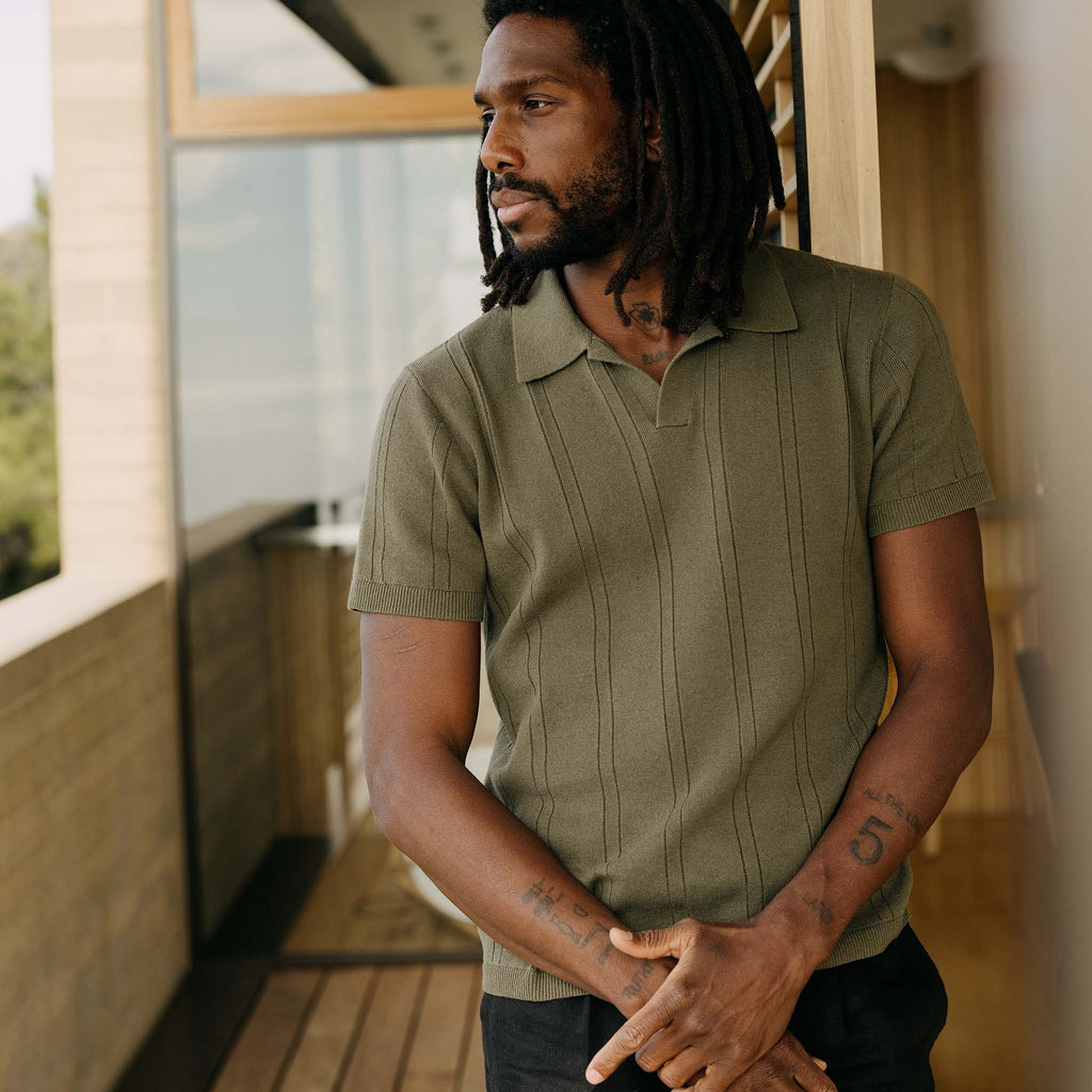 Cilantro Rib Sweater Polo B272