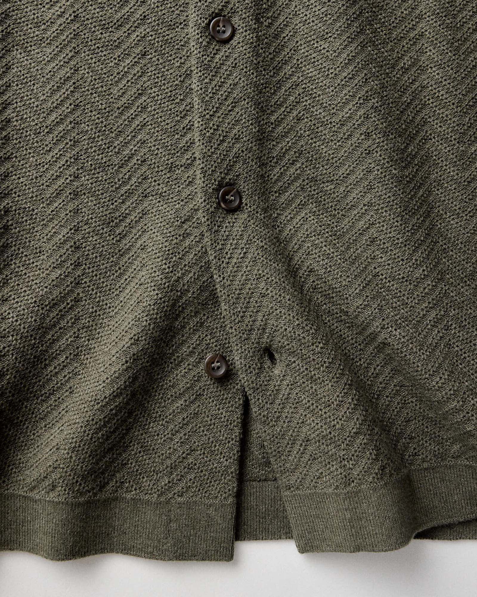 The Button Down Polo in Cilantro Herringbone