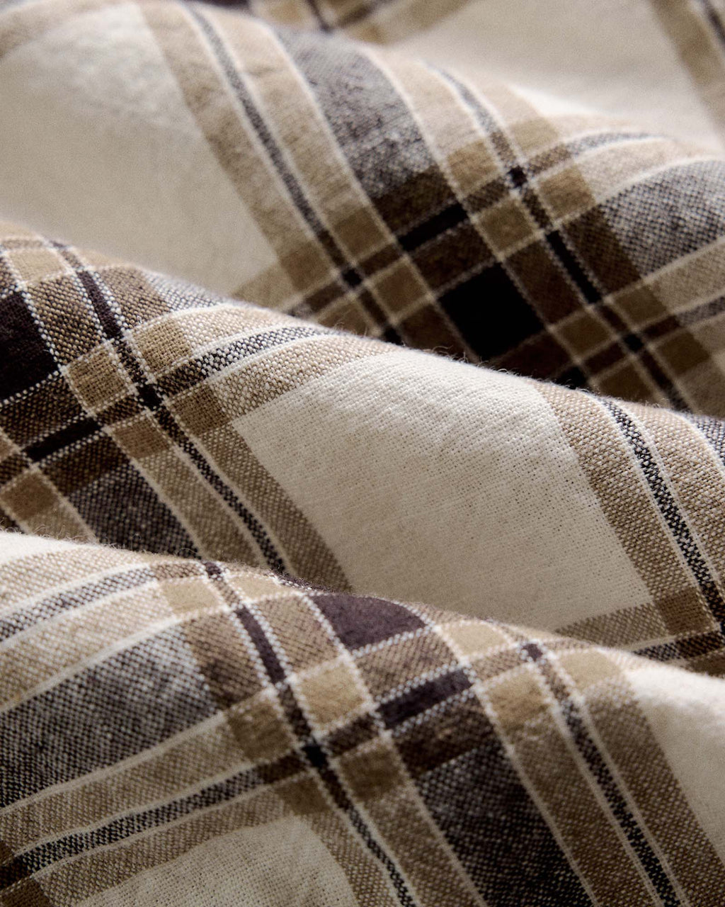 Bark Plaid Linen Shirt R832735