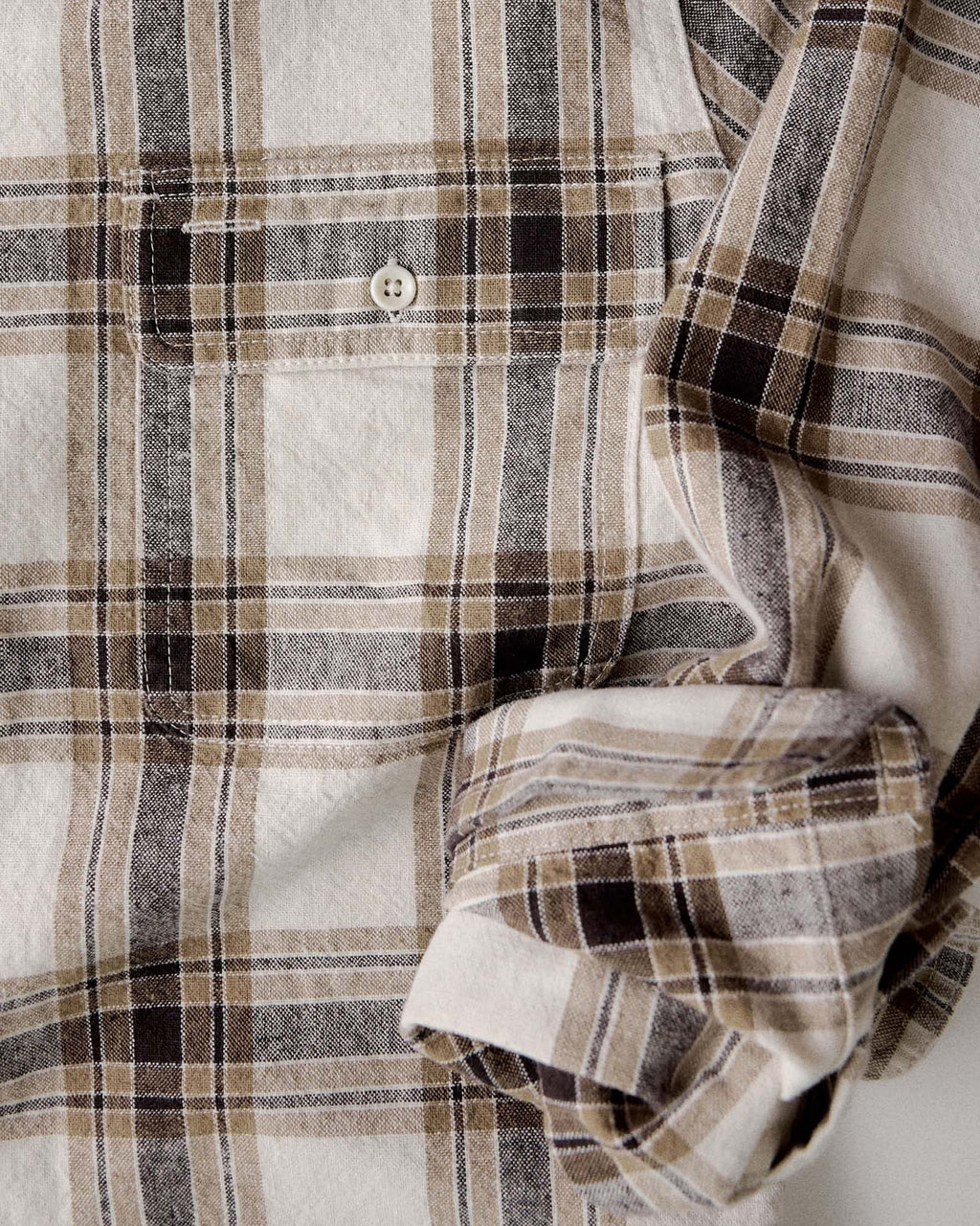 Bark Plaid Linen Shirt R832735
