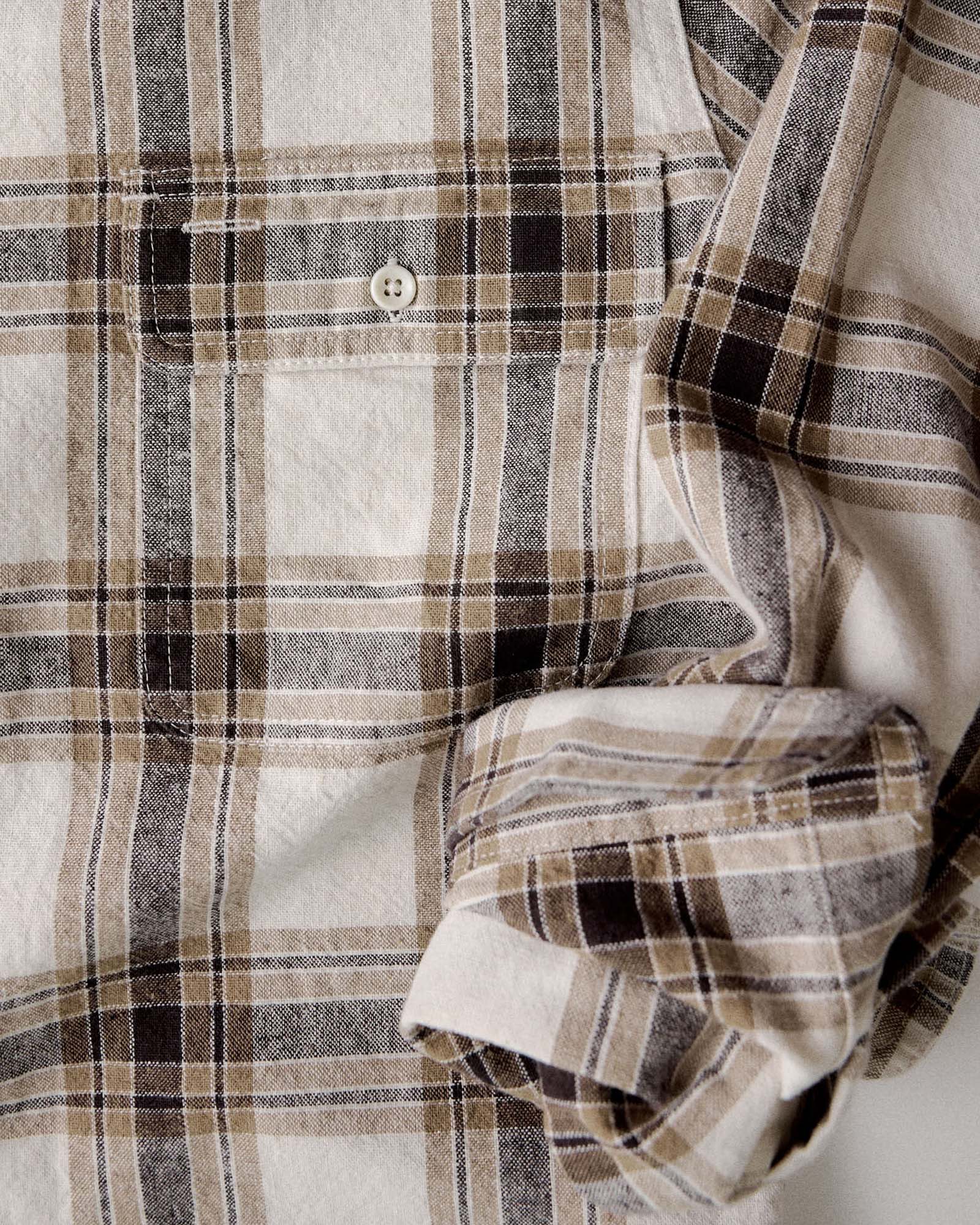 Bark Plaid Linen Shirt R832735