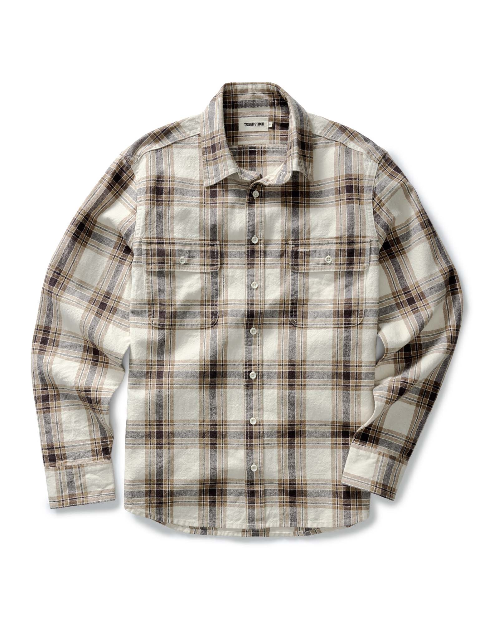 Bark Plaid Linen Shirt R832735