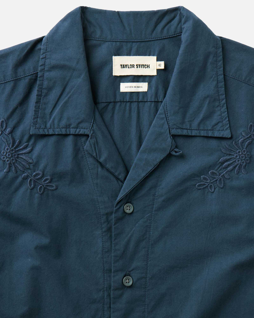 Navy Floral Embroidered Shirt N89619