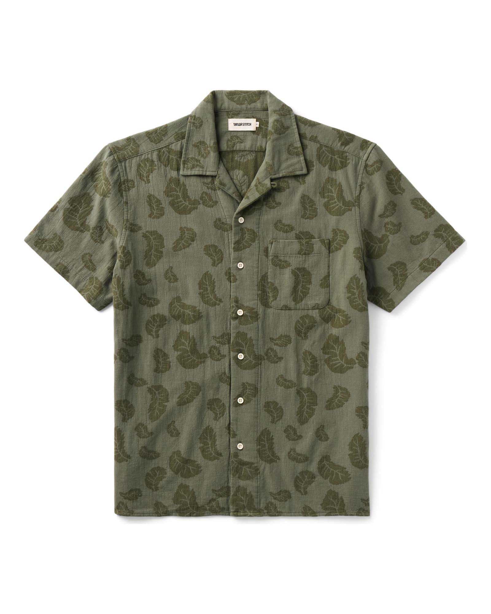 Burnt Olive Floral Jacquard Shirt I982