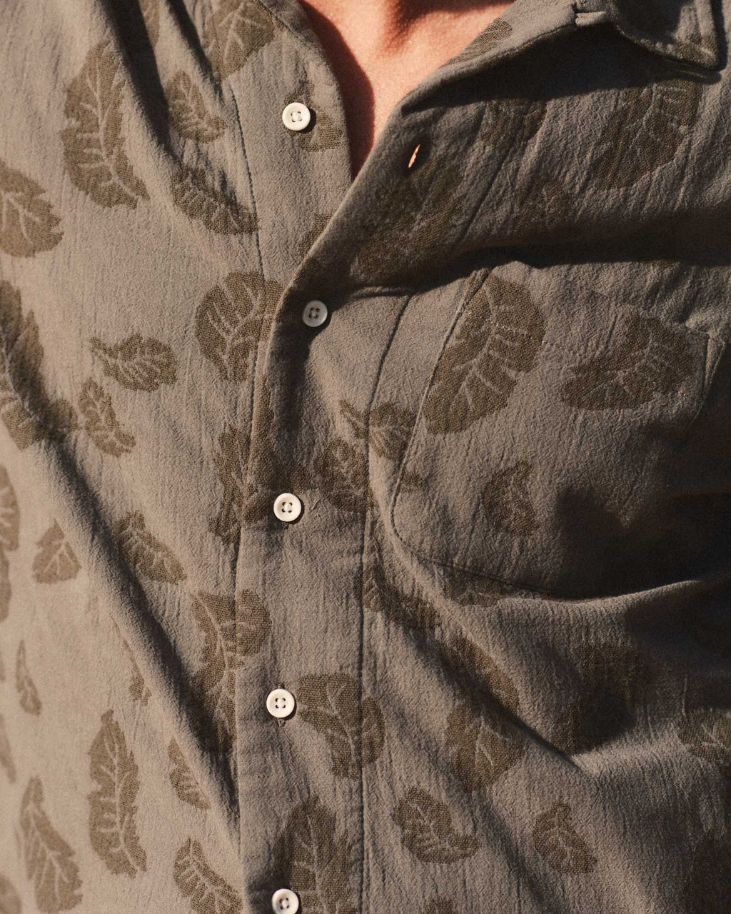 Burnt Olive Floral Jacquard Shirt I982
