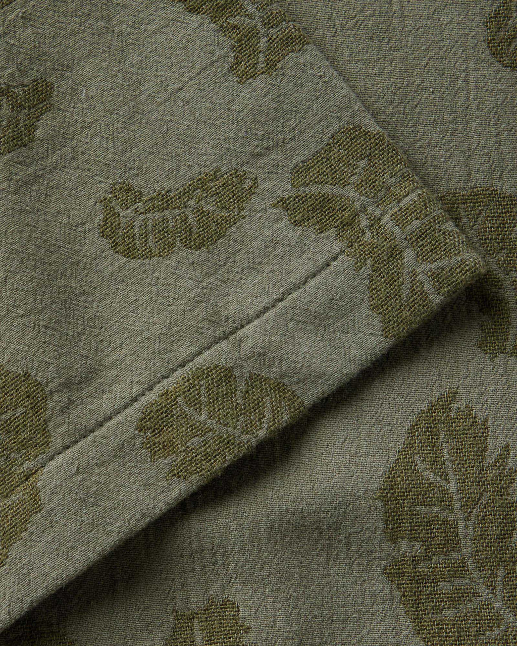 Burnt Olive Floral Jacquard Shirt I982