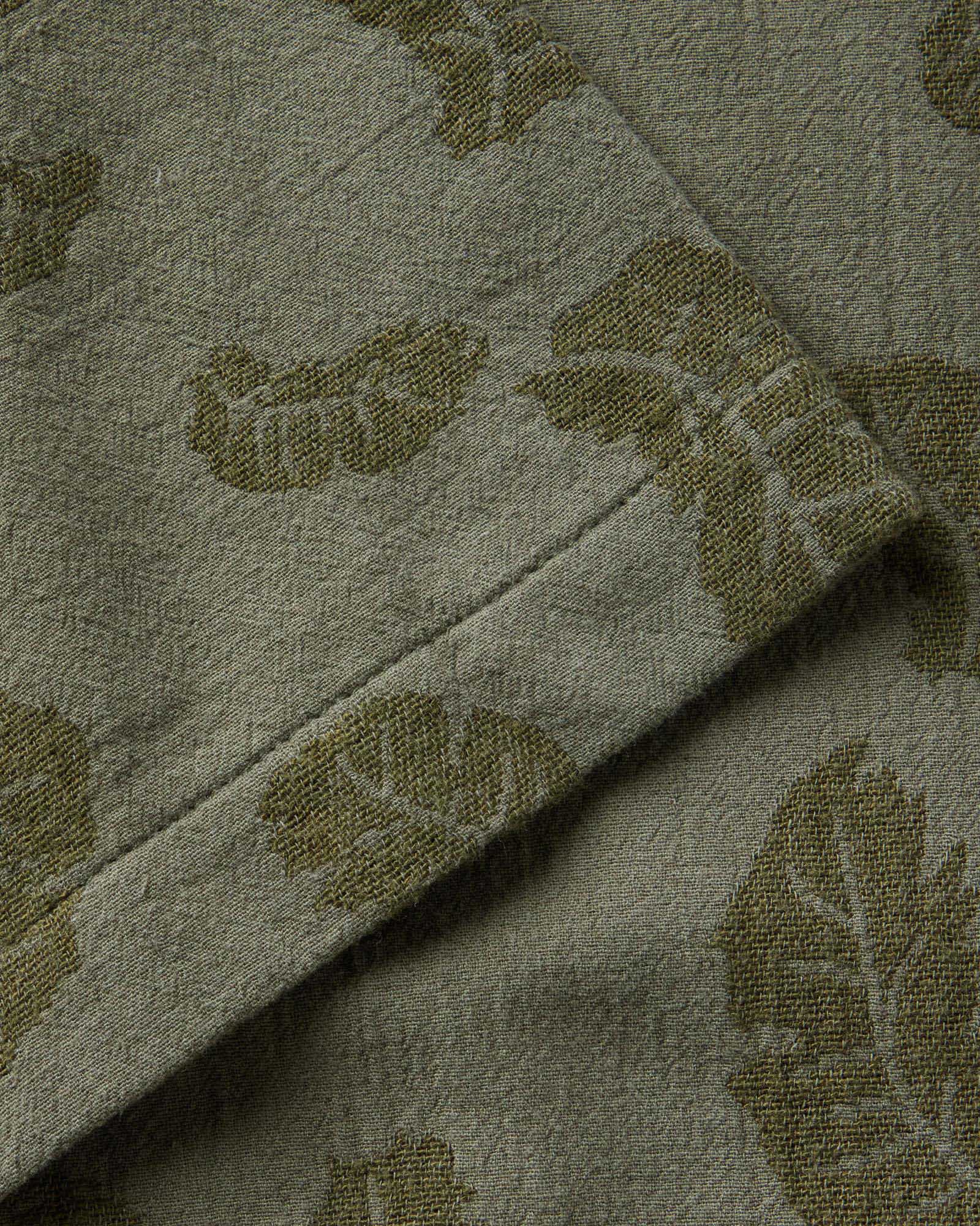 Burnt Olive Floral Jacquard Shirt I982