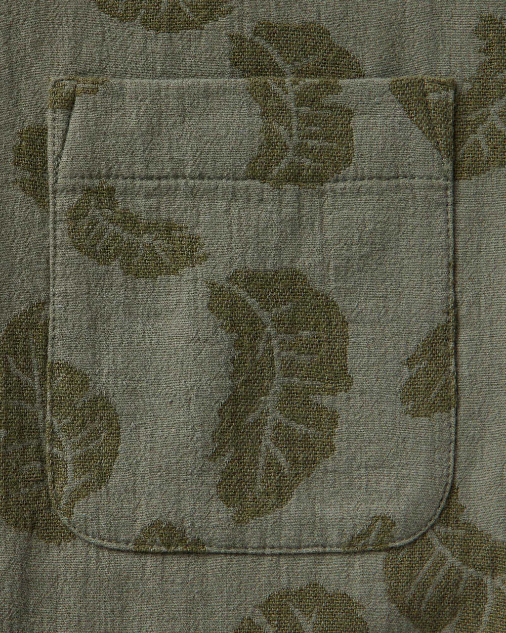 Burnt Olive Floral Jacquard Shirt I982